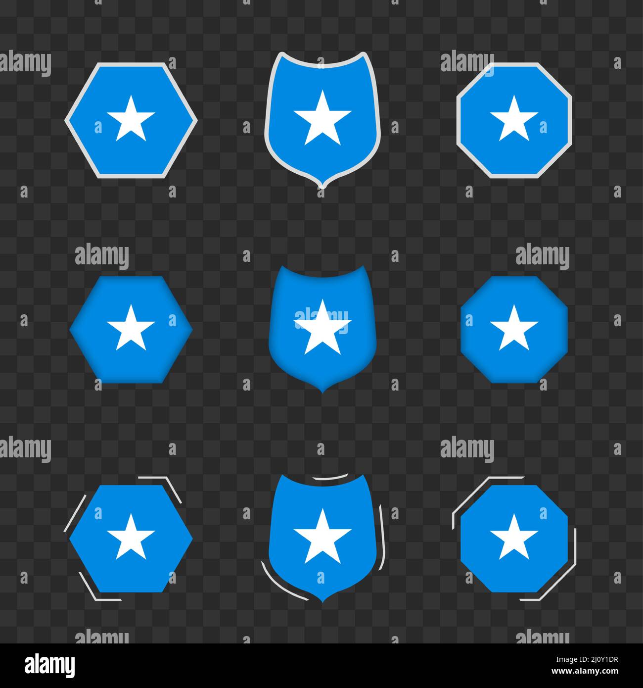 National symbols of Somalia on a dark transparent background, vector ...
