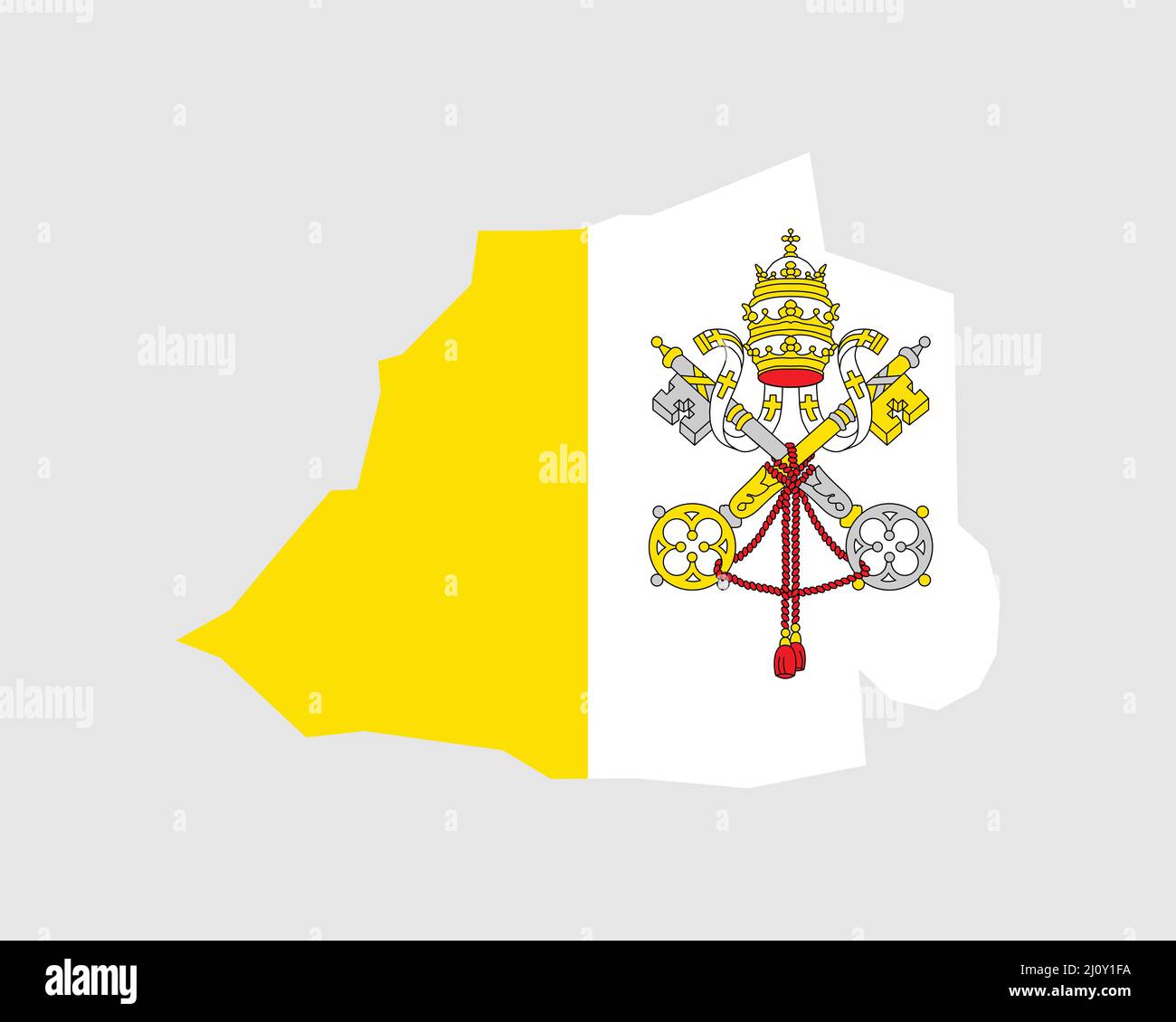 Vatican City Flag Map. Map of the Vatican City State country banner. Vector Illustration. Stock Vector