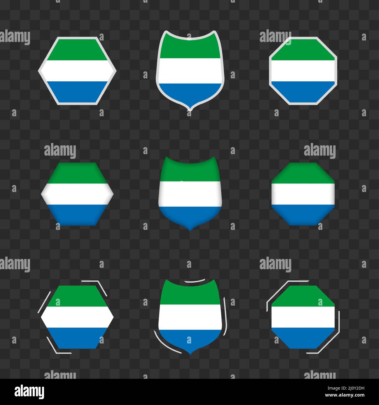 National symbols of Sierra Leone on a dark transparent background ...