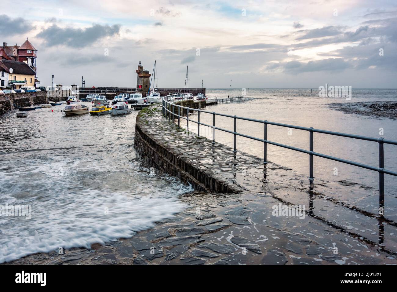 LYNMOUTH, DEVON, UK - OCTOBER 20 : View of the harbour in Lynmouth, Devon on October 20, 2013 Stock Photo