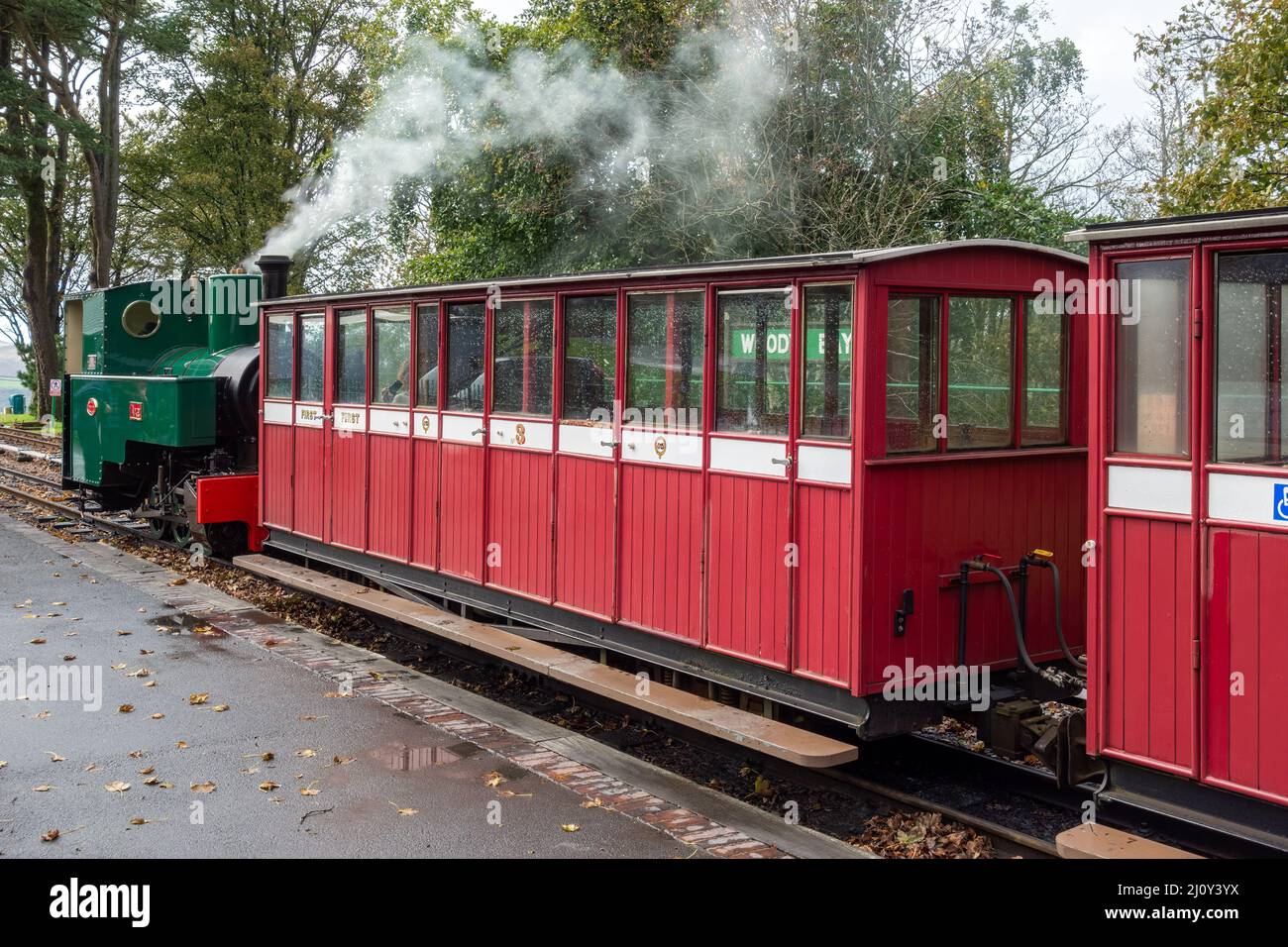 WOODY BAY, DEVON, UK - OCTOBER 19 : Lynton and Barnstaple Steam Railway  at Woody Bay Station in Devon on October 19, 2013 Stock Photo