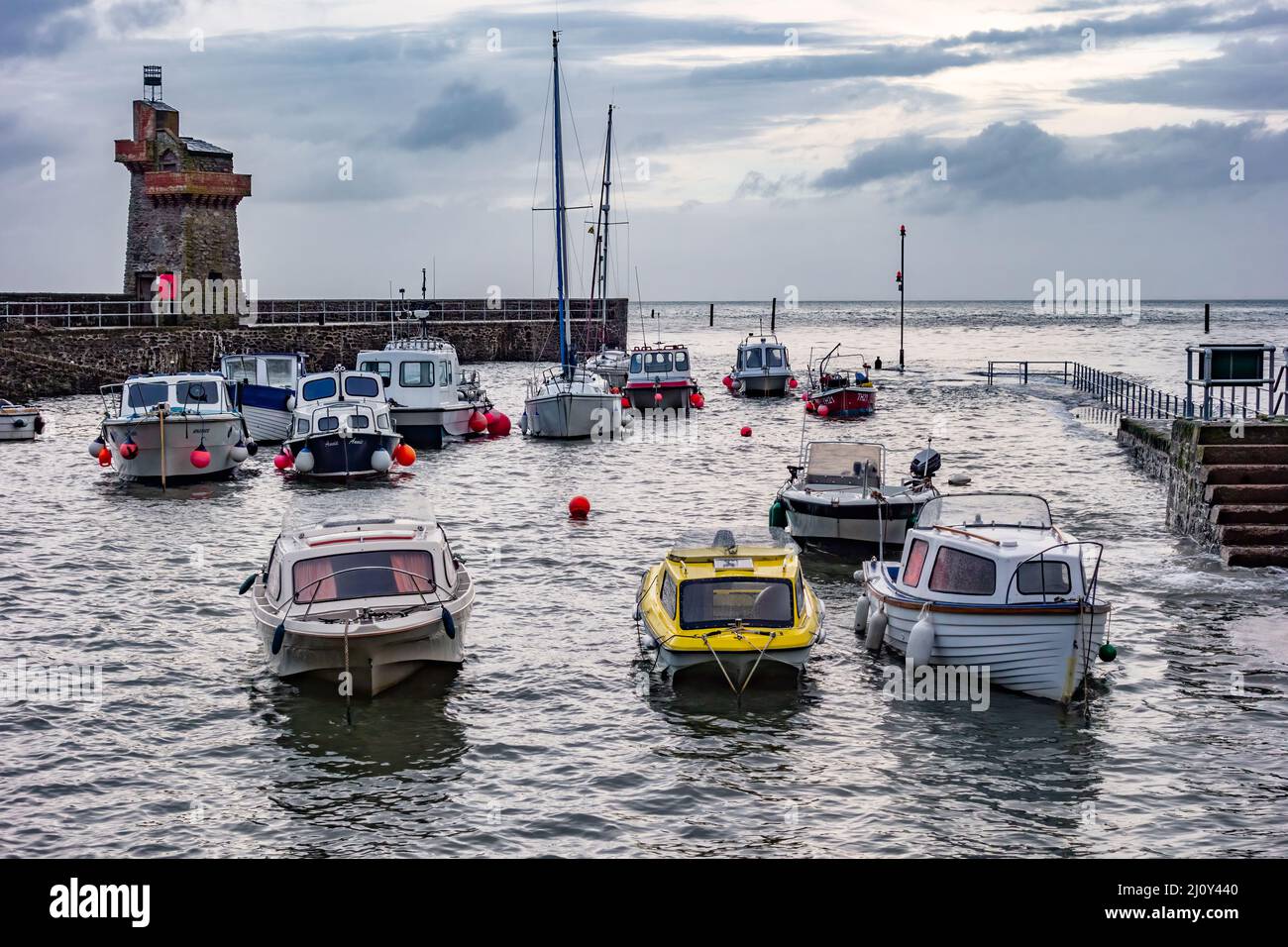 LYNMOUTH, DEVON, UK - OCTOBER 20 : View of the harbour in Lynmouth, Devon on October 20, 2013 Stock Photo