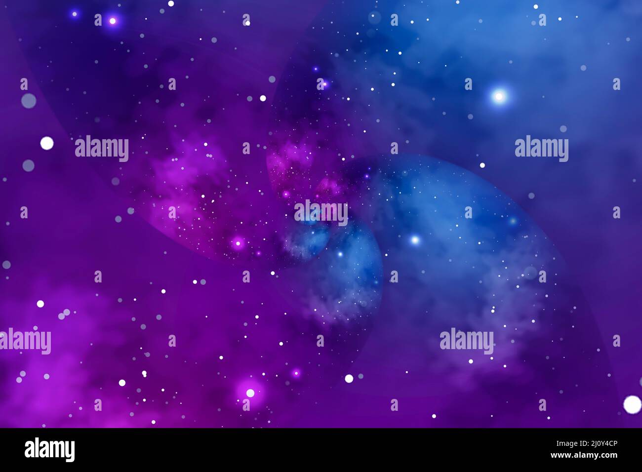 Starry background with blue and violet nebula. Concept for space, astronomy, galaxy, universe, science Stock Photo