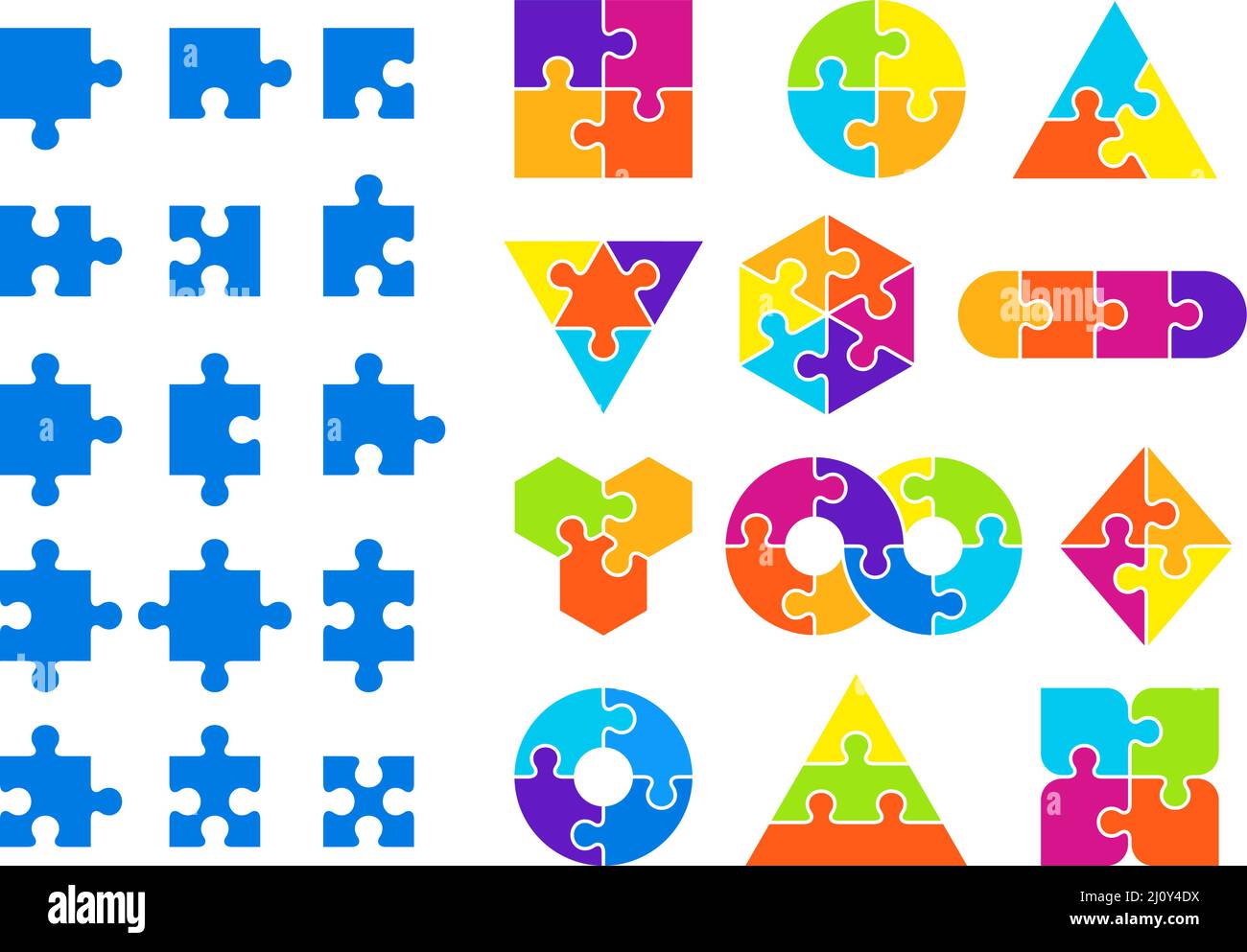 Jigsaw. Clear puzzle pieces, effective partnership or connection metaphor. Assemble play