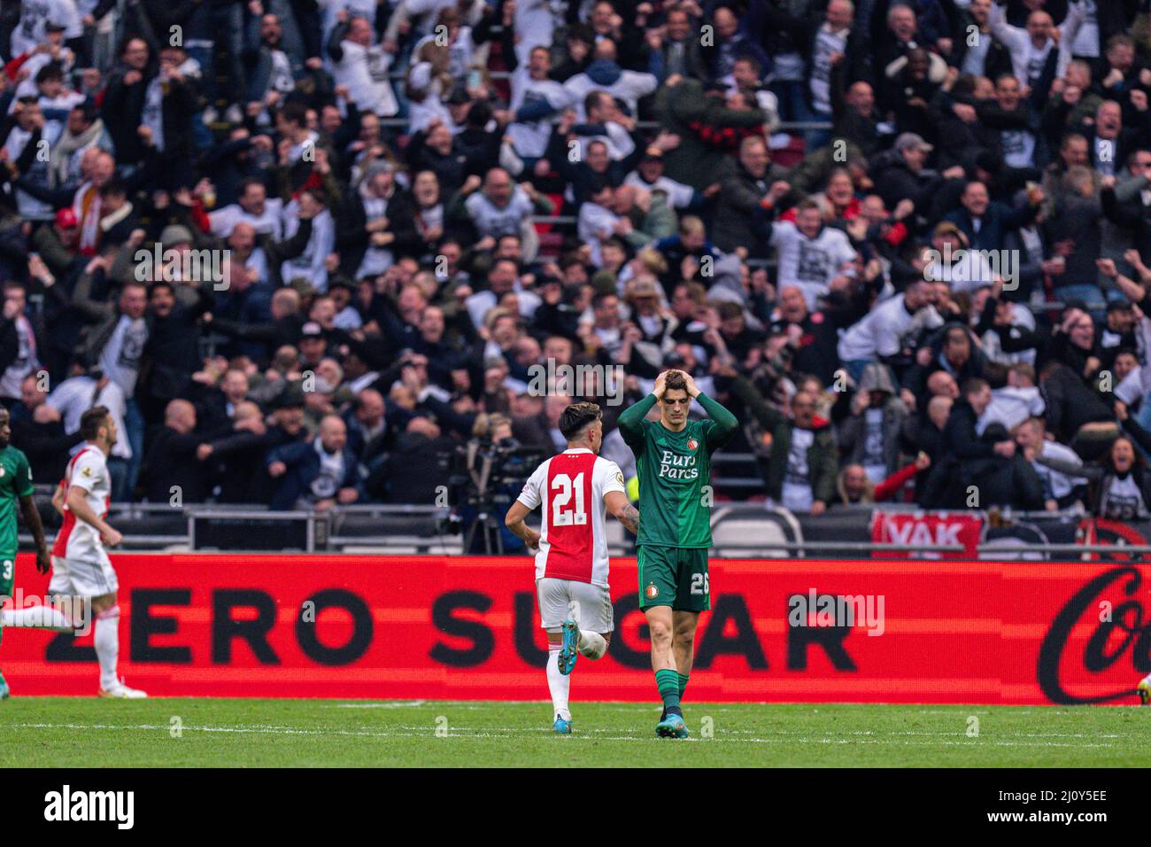 Amsterdam - Guus Til of Feyenoord react to the 3-2 during the match ...
