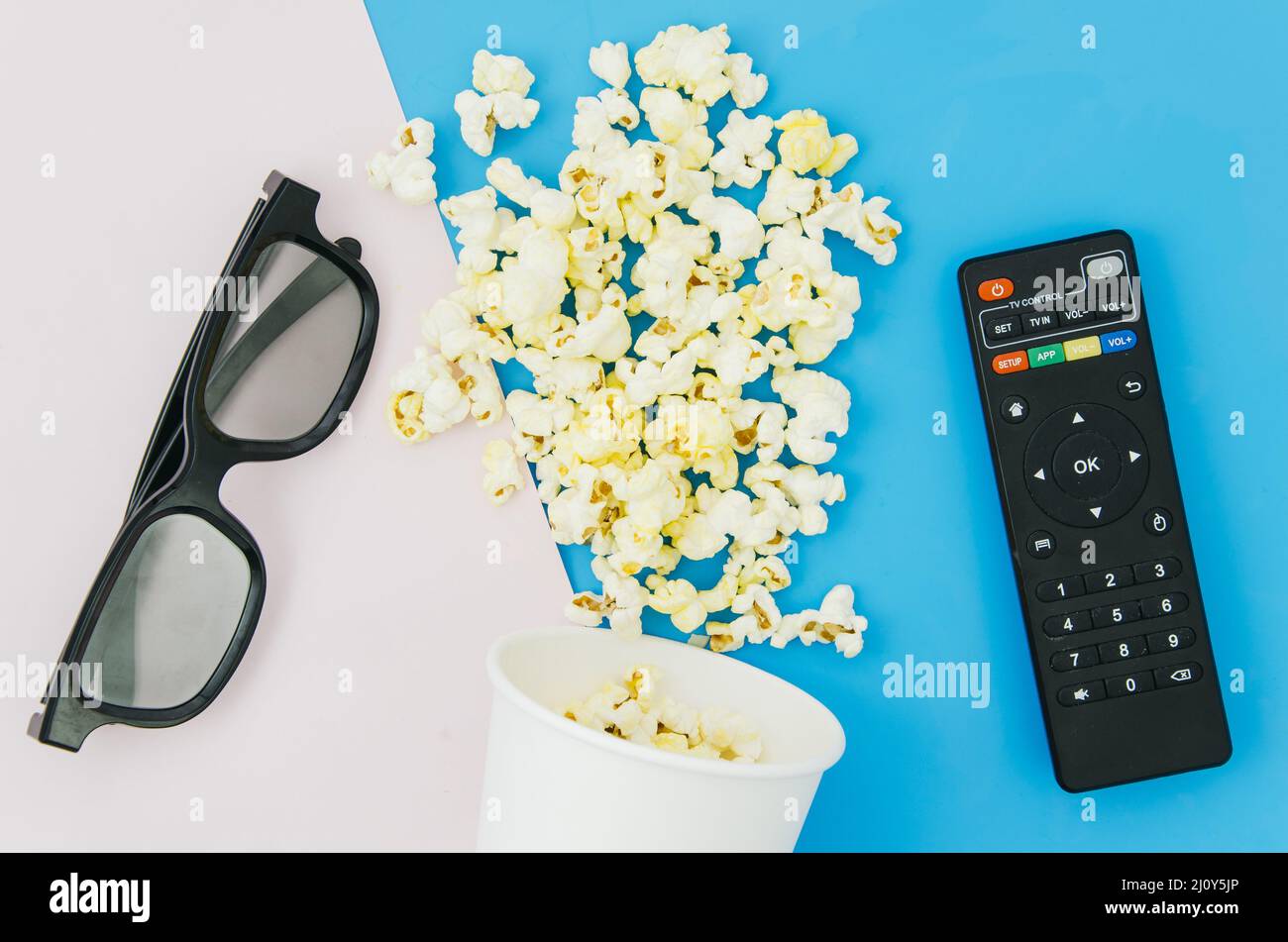 Flat lay composition cinema elements. High quality photo Stock Photo