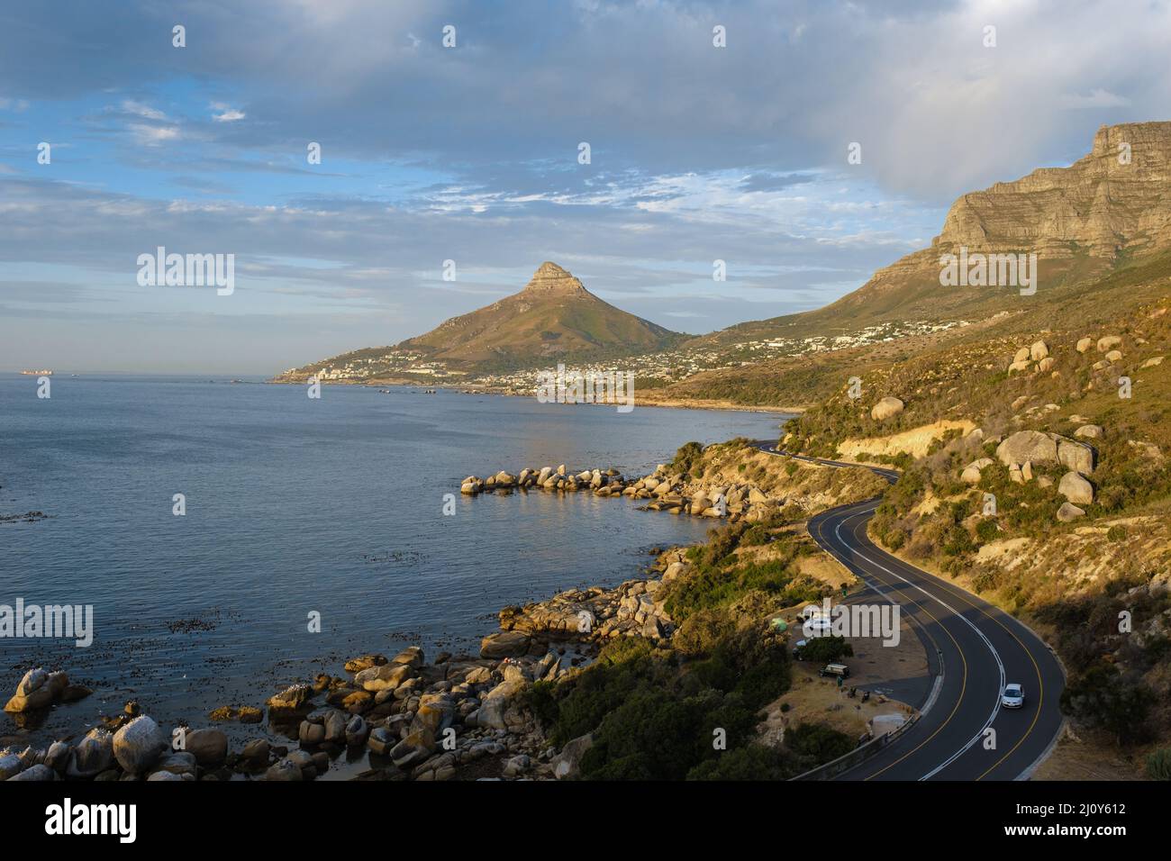 The Chapman's Peak Drive on the Cape Peninsula near Cape Town in South Africa on a bright and sunny afternoon Stock Photo