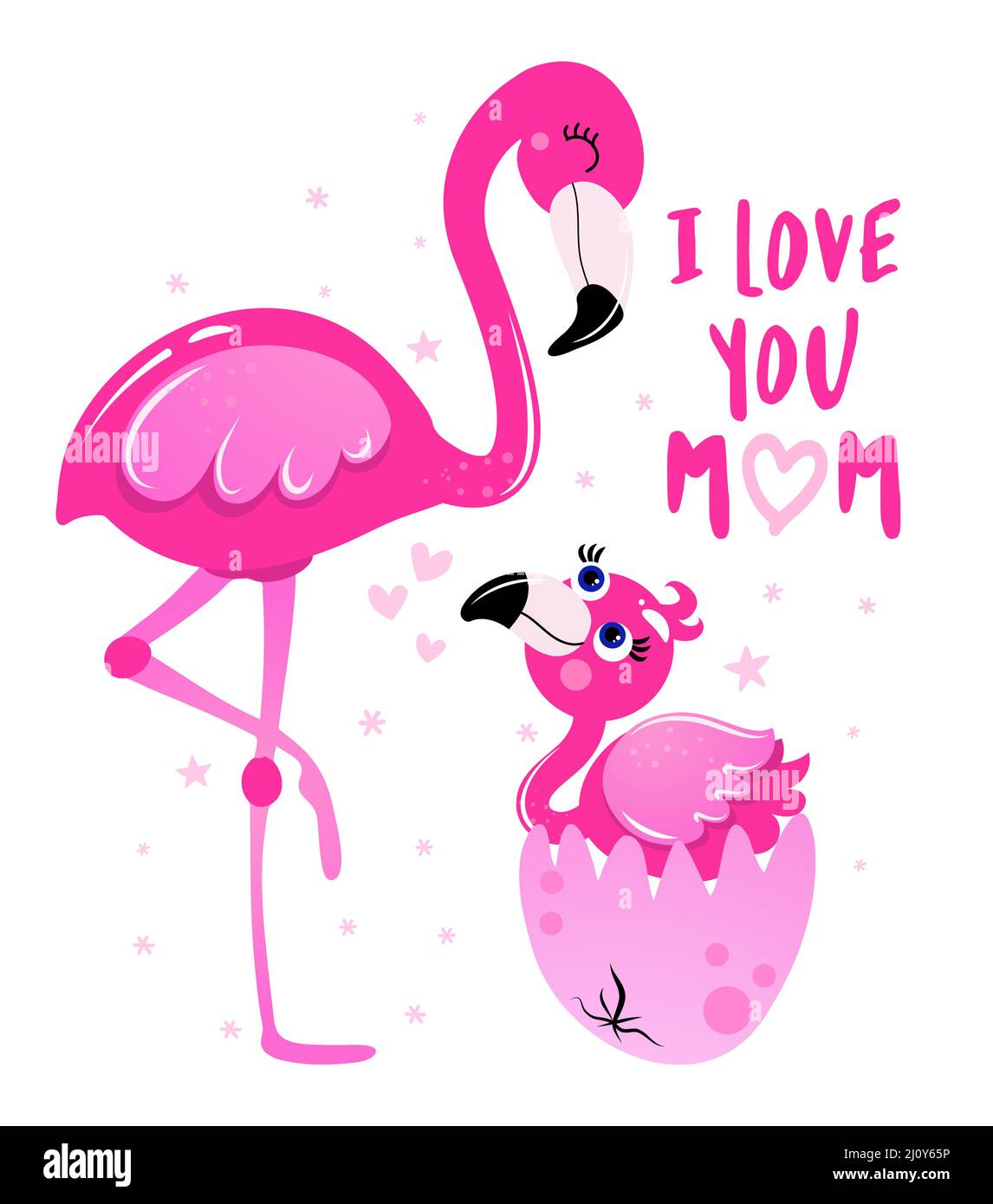 Mother flamingo Stock Vector Images - Alamy