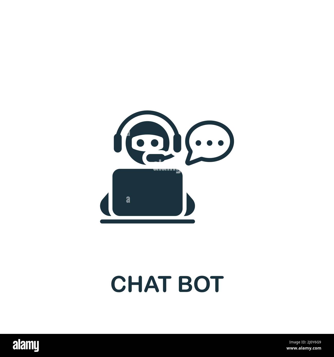 Chat Bot icon. Monochrome simple icon for templates, web design and infographics Stock Vector