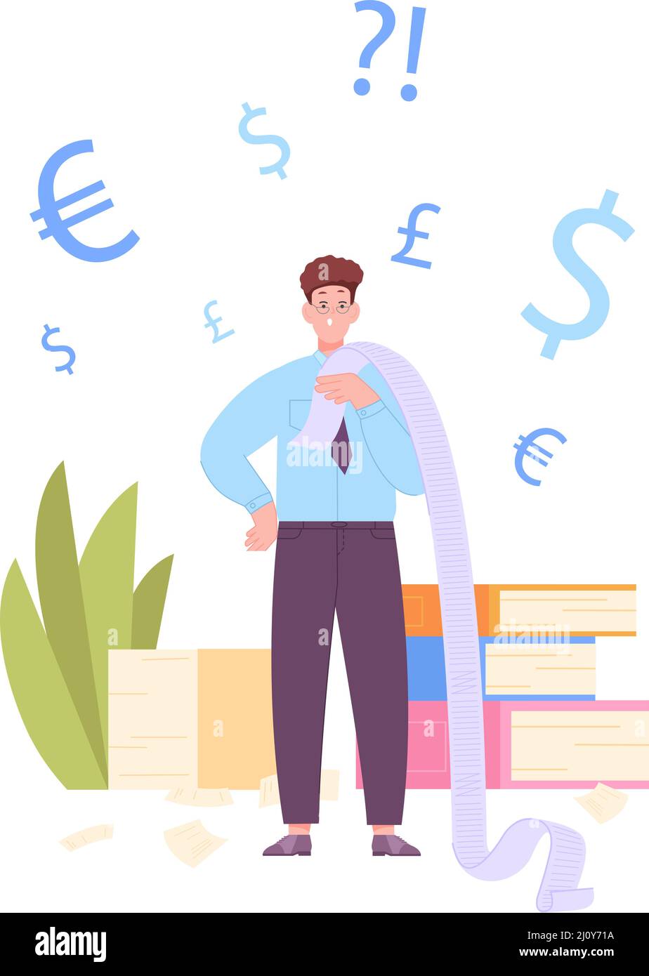 Woman reading paper worried Stock Vector Images Alamy