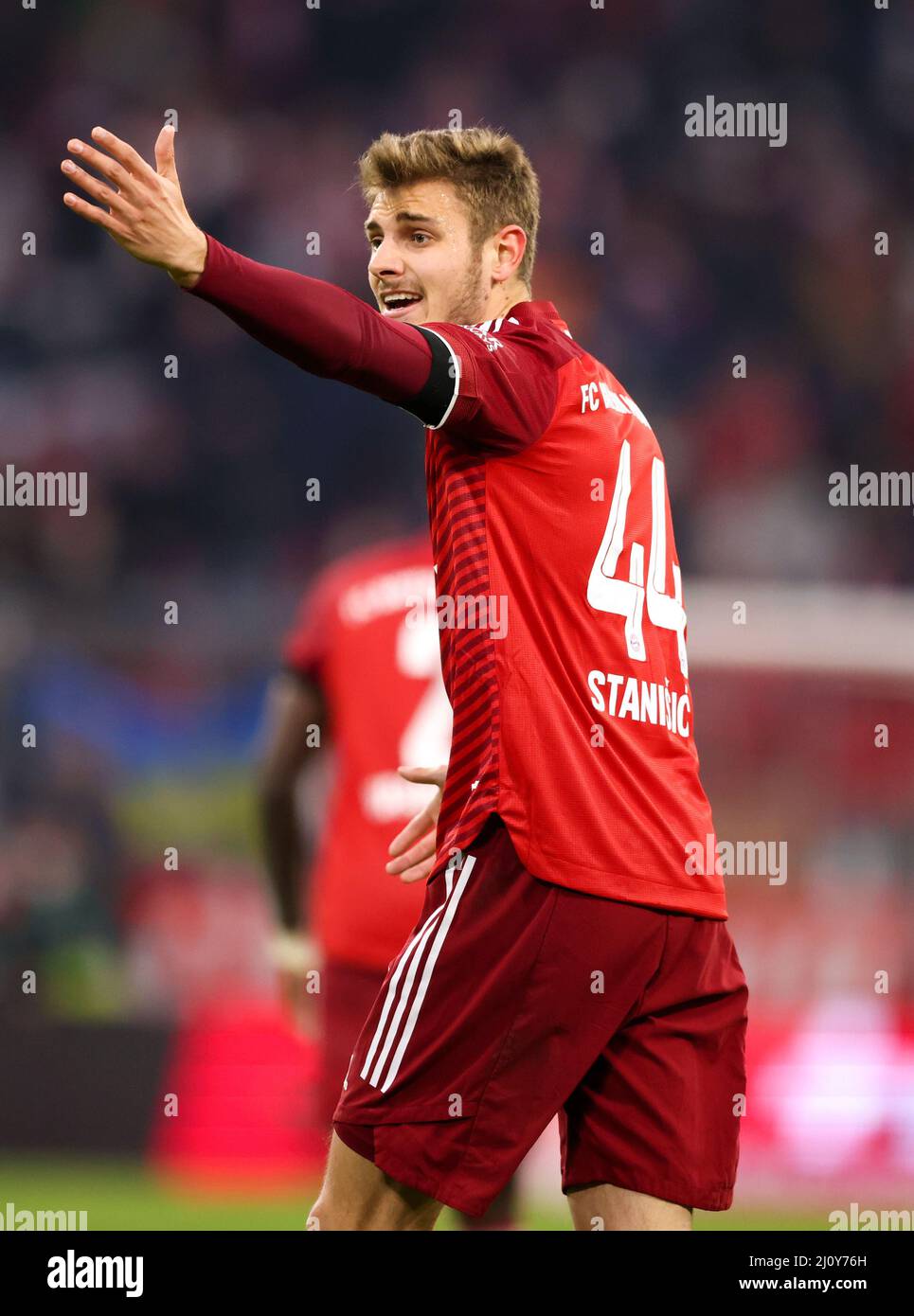 Josip Stanisic of FC Bayern Muenchen FC Bayern MŸnchen Union Berlin 4:0 1.  Fussball Bundesliga Saison 2021 / 2022 19.3.2022 © diebilderwelt / Alamy  Stock Stock Photo - Alamy