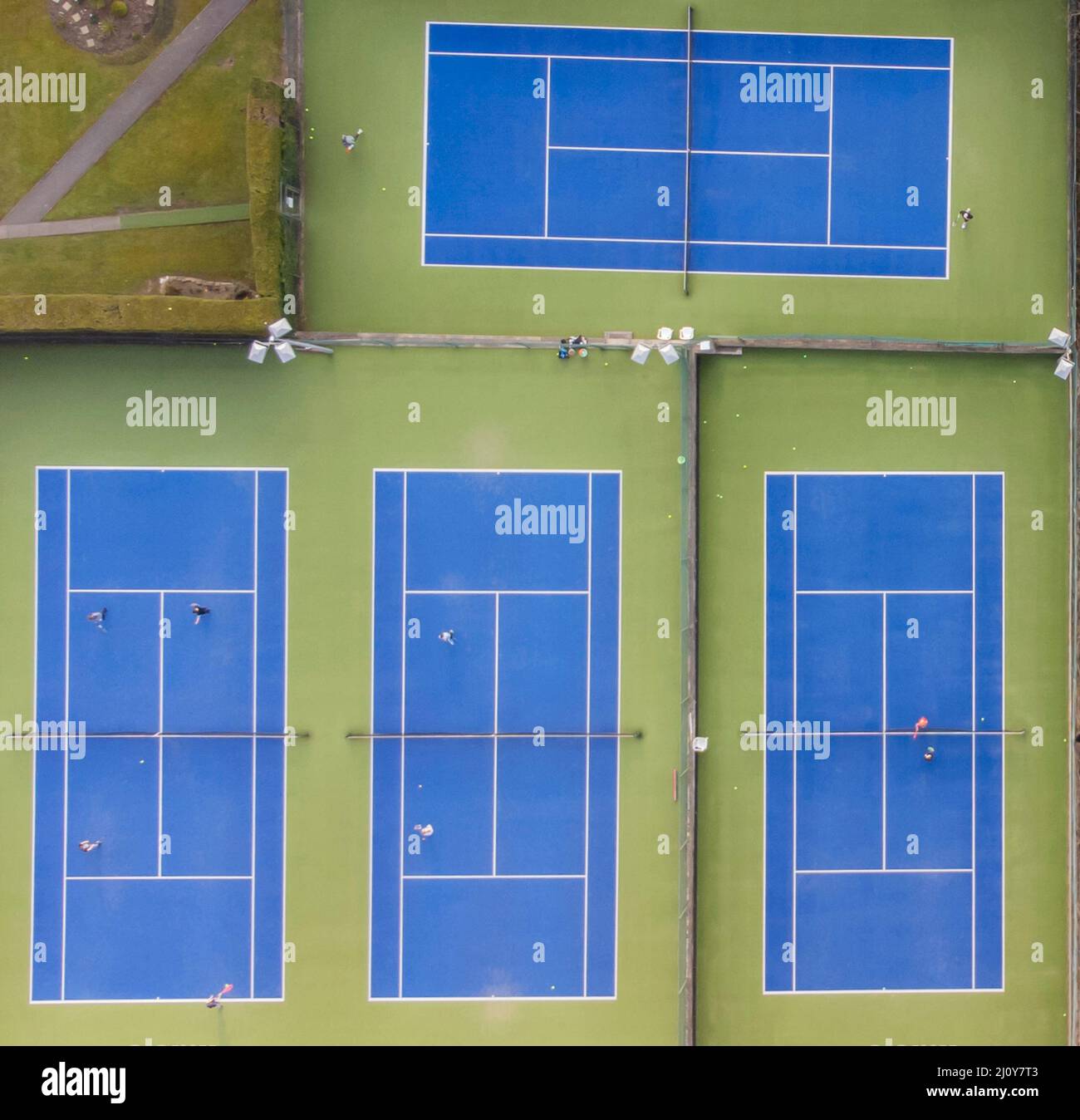 Aerial view of tennis courts Stock Photo Alamy