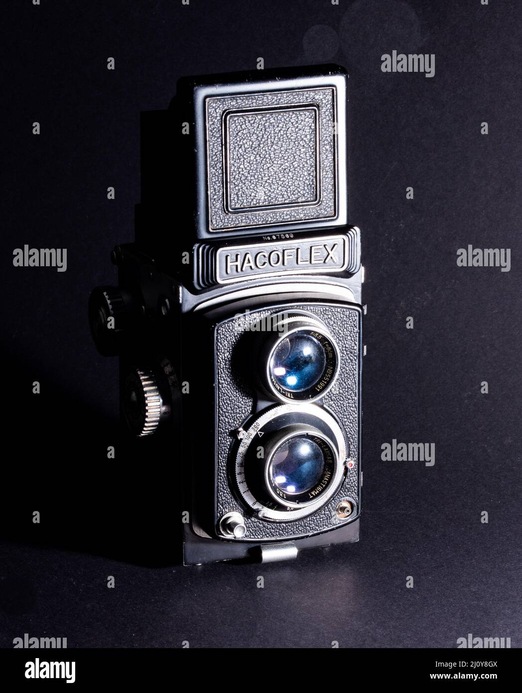 Netherlands, march 2022. Old camera in low key on black background. High  quality photo Stock Photo - Alamy