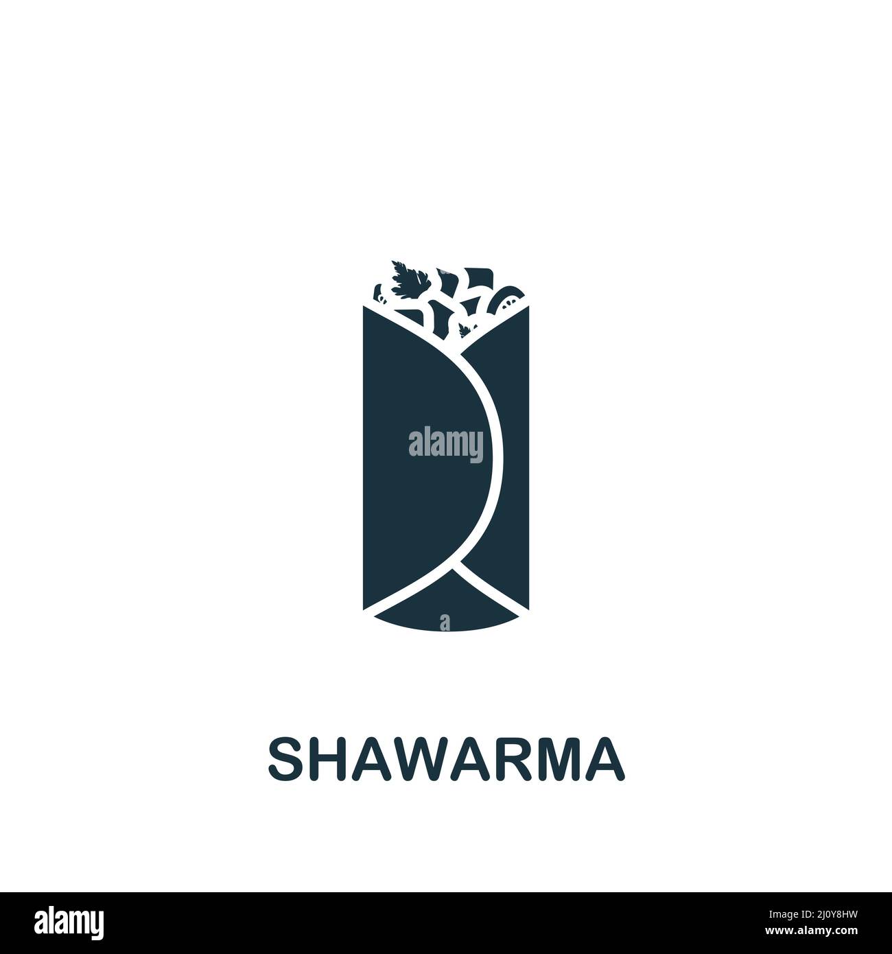 Shawarma icon. Monochrome simple icon for templates, web design and ...