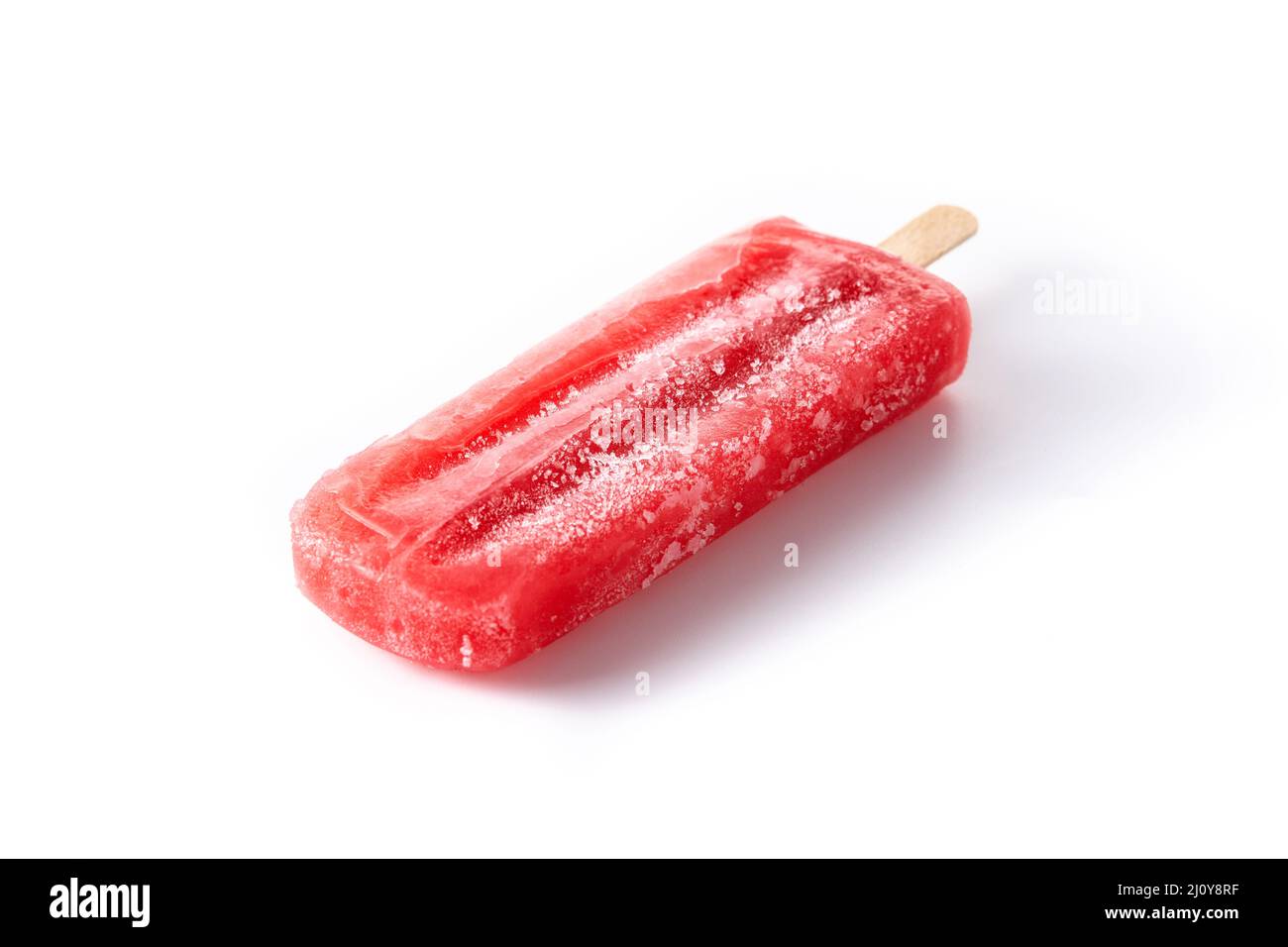 Strawberry popsicle isolated on white background Stock Photo