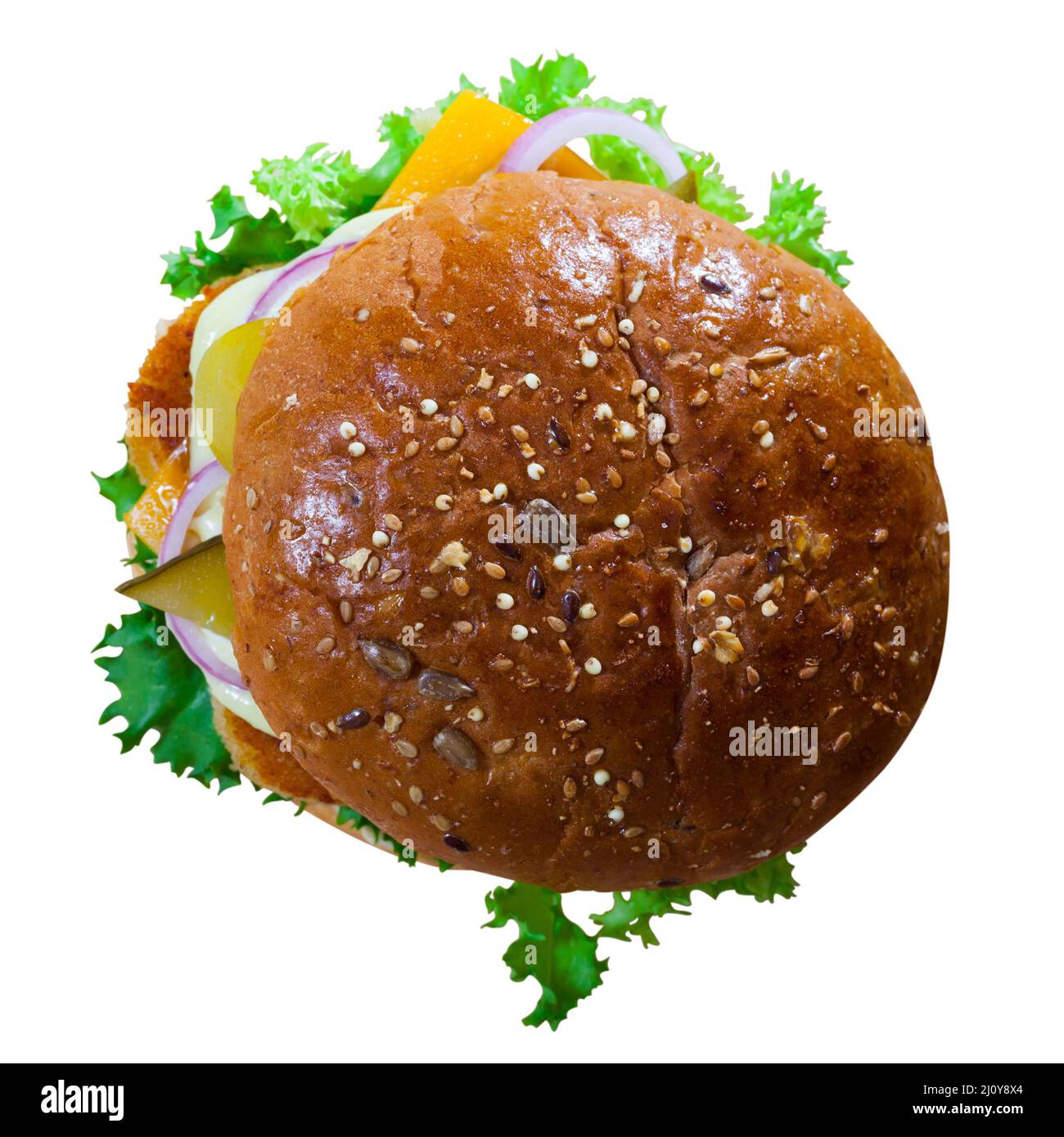 Cheeseburger with chicken nuggets Stock Photo Alamy