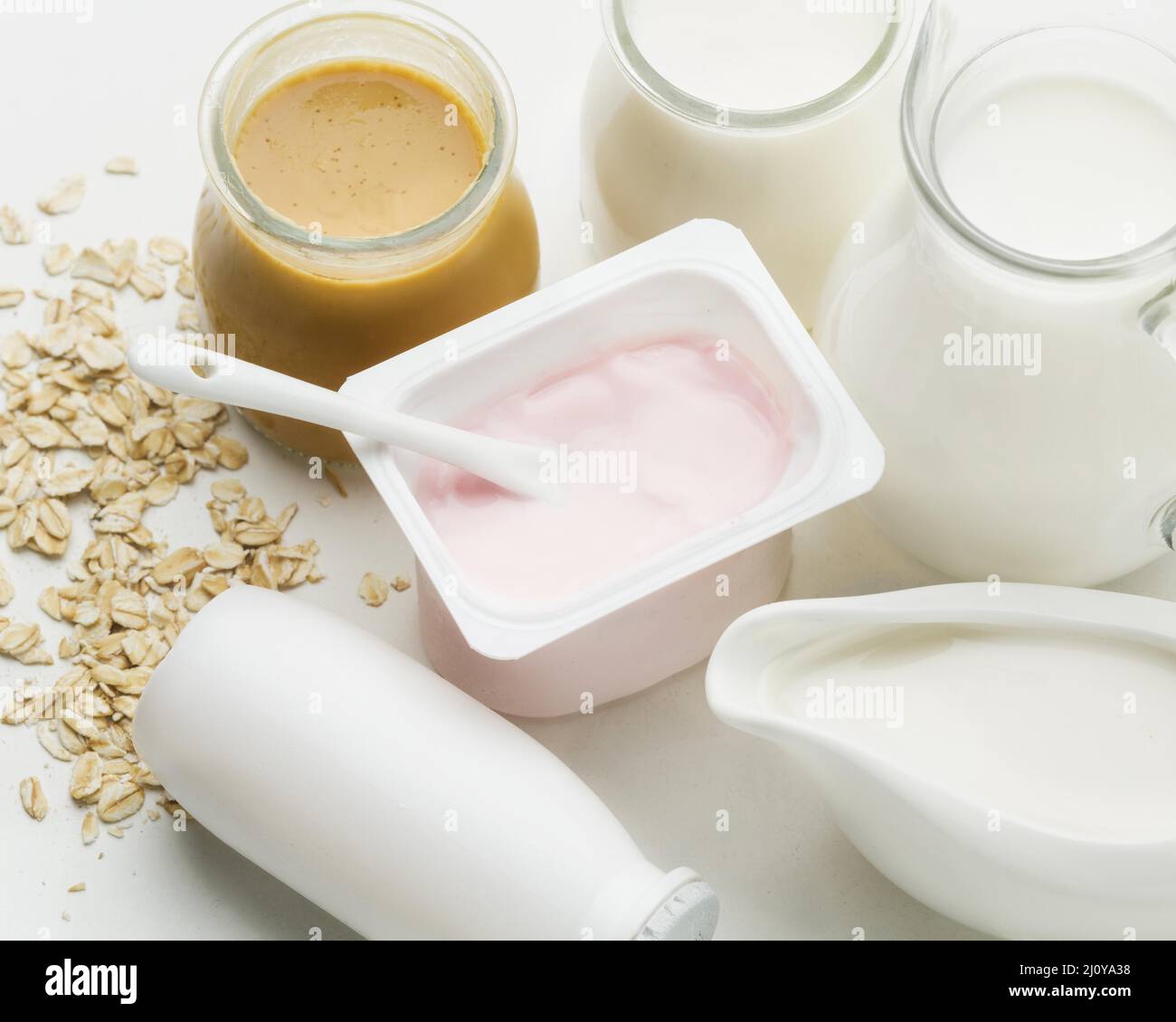 Fresh yogurt organic milk. High quality photo Stock Photo