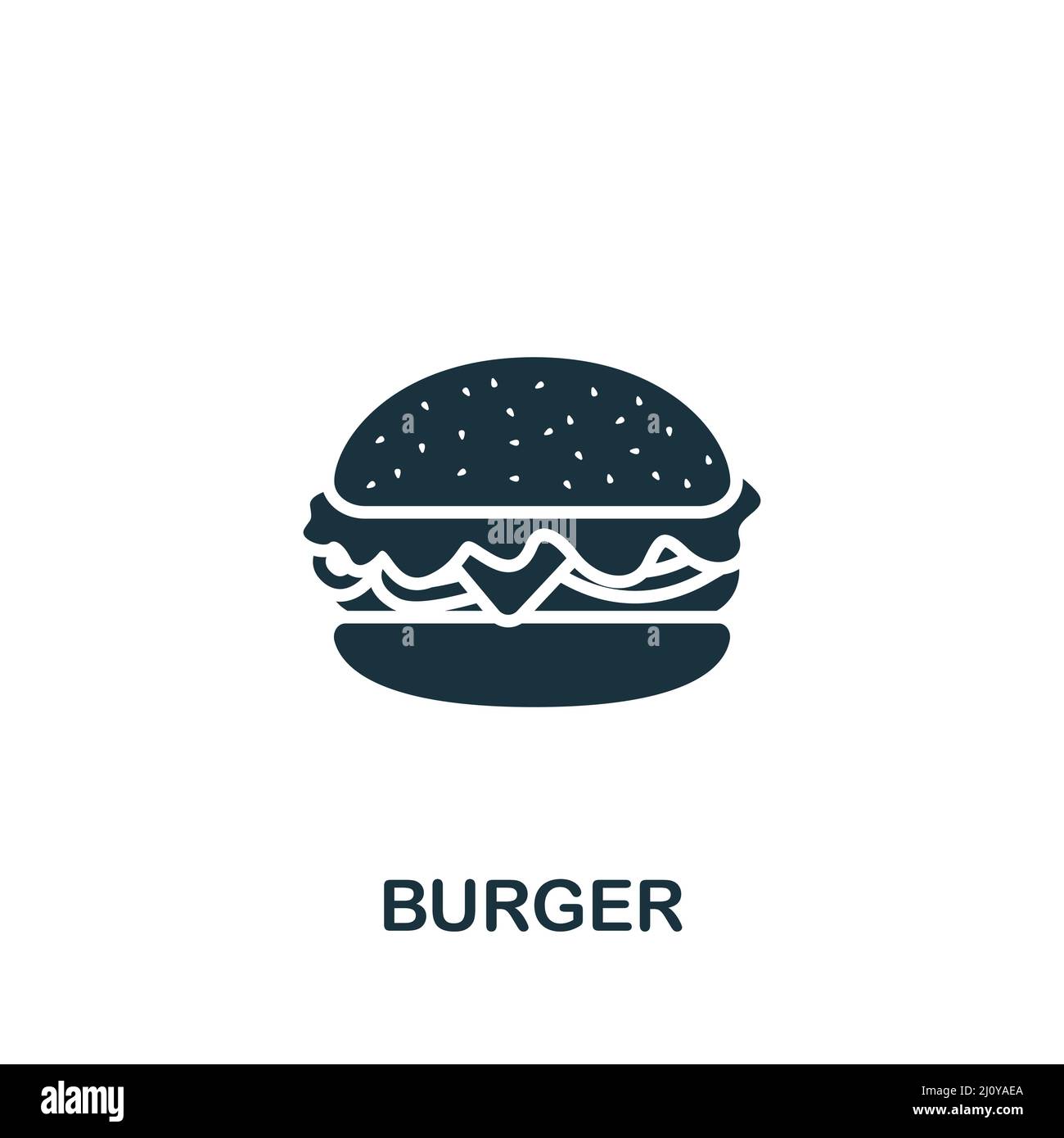 Burger icon. Monochrome simple icon for templates, web design and ...