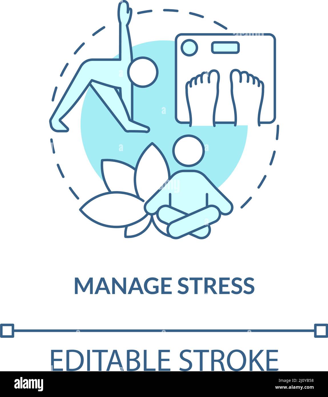 Manage stress turquoise concept icon Stock Vector Image & Art - Alamy