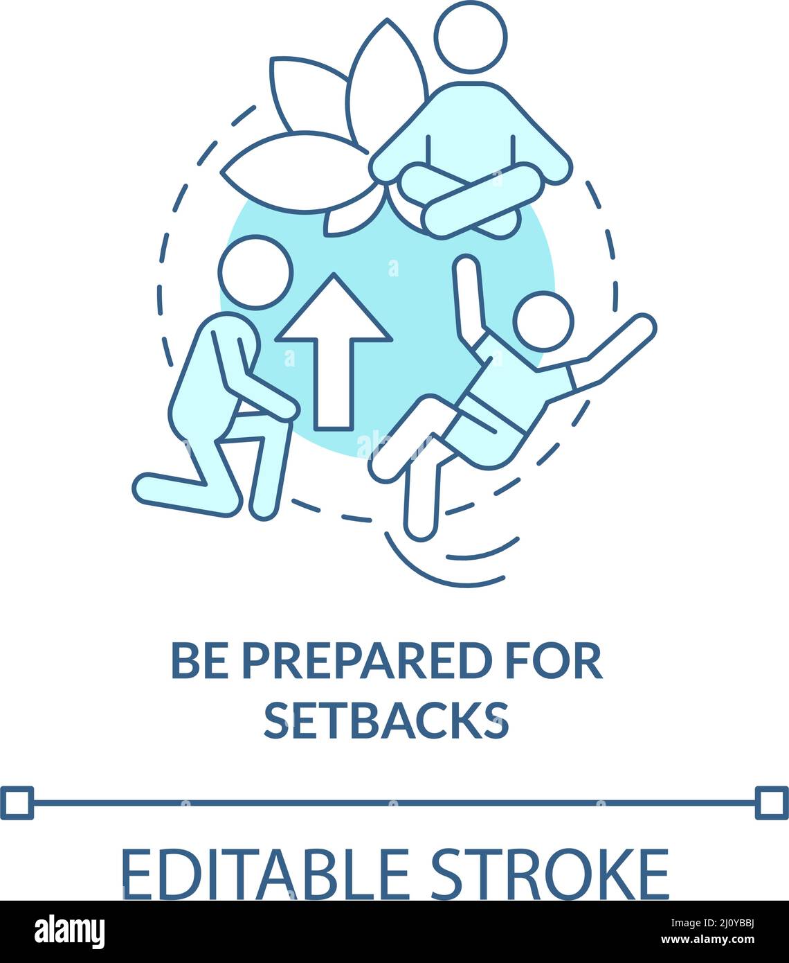 Be prepared for setbacks turquoise concept icon Stock Vector Image ...