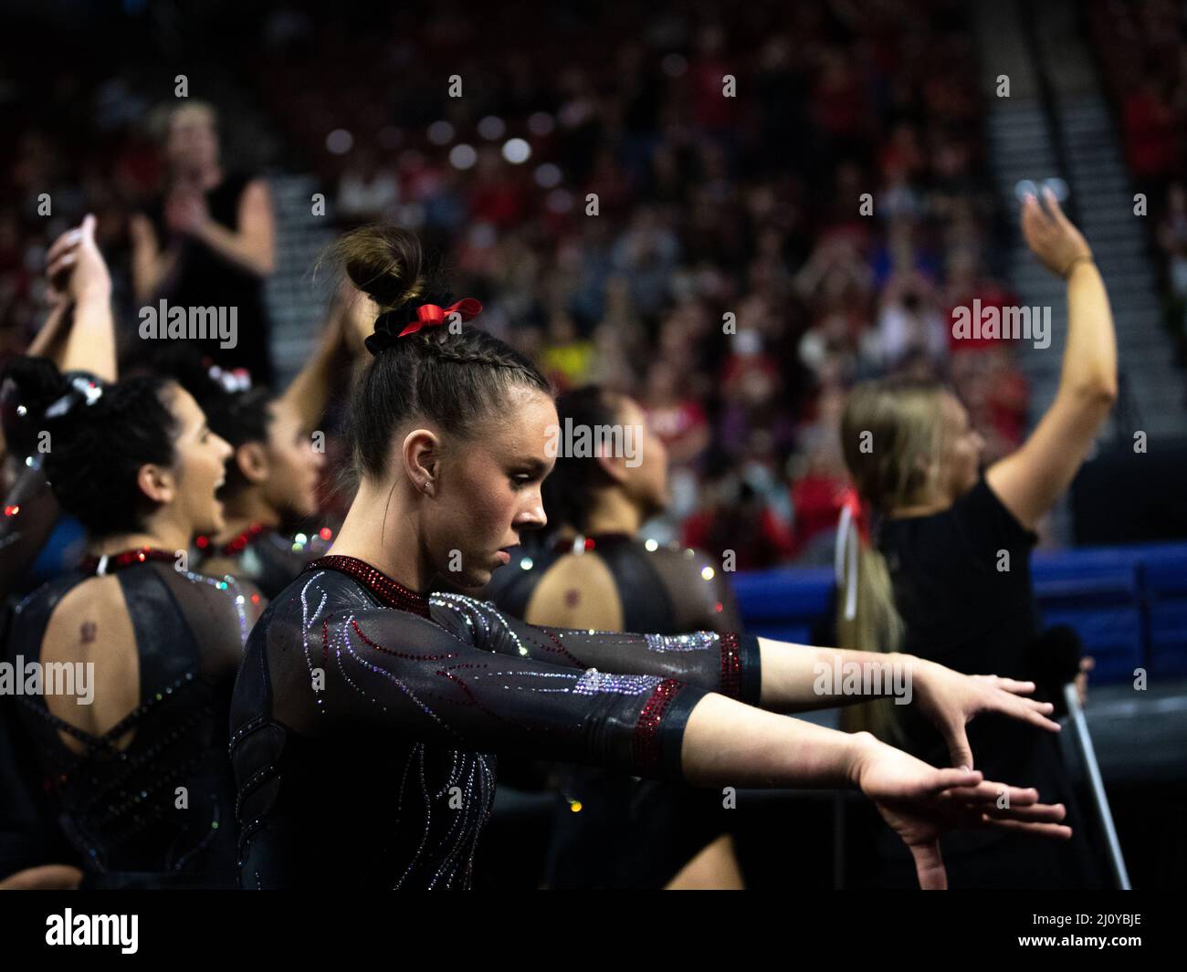 March 19, 2022 University of Utah gymnast Maile O'Keefe concentrates