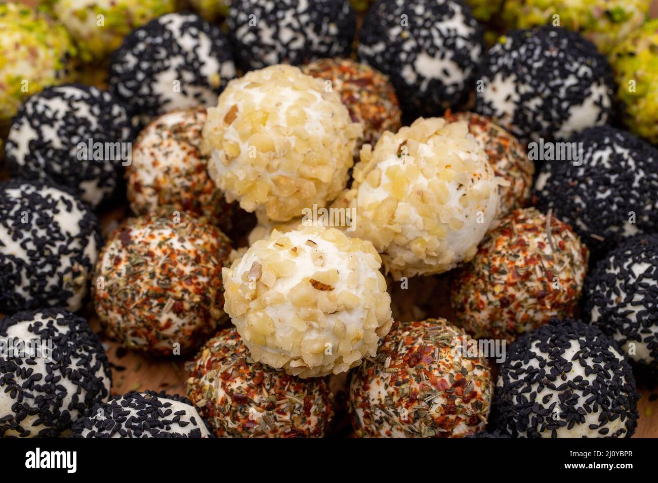 Spicy cheese balls close up Stock Photo