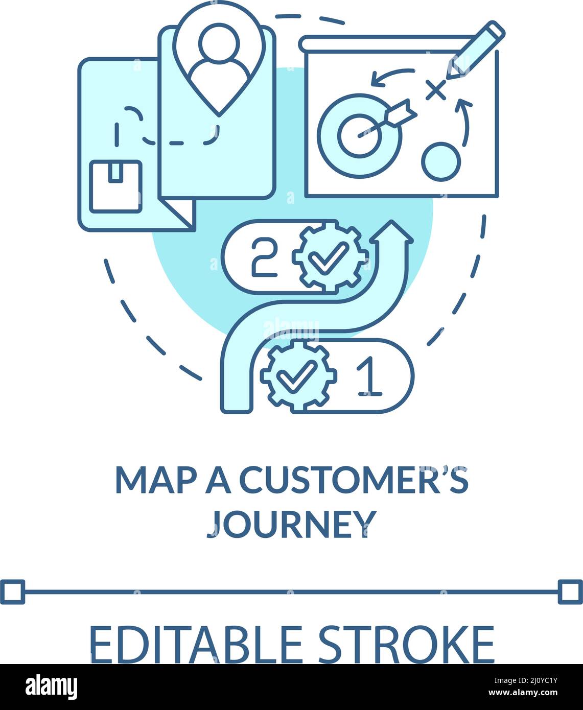 Map customer journey turquoise concept icon Stock Vector Image & Art ...