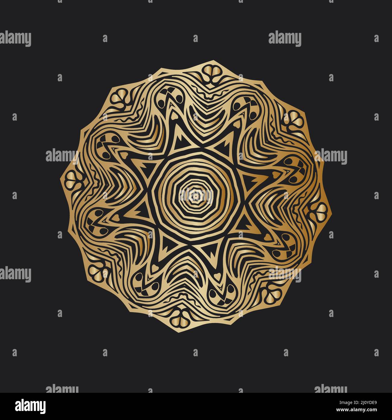 pattern of ancient jewelry, ethnic circular ornament. Vector illustration Stock Vector