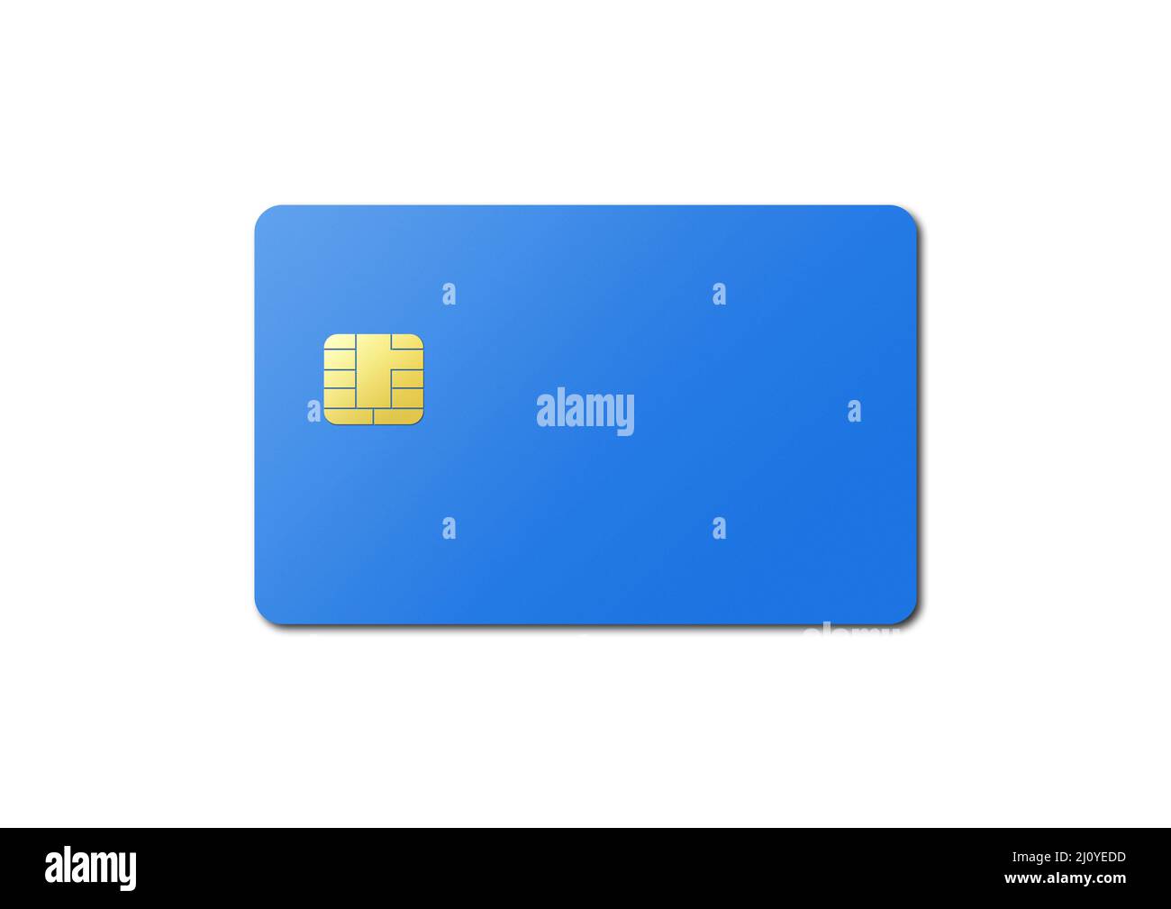 Blue credit card template isolated on a white background. 3D ...