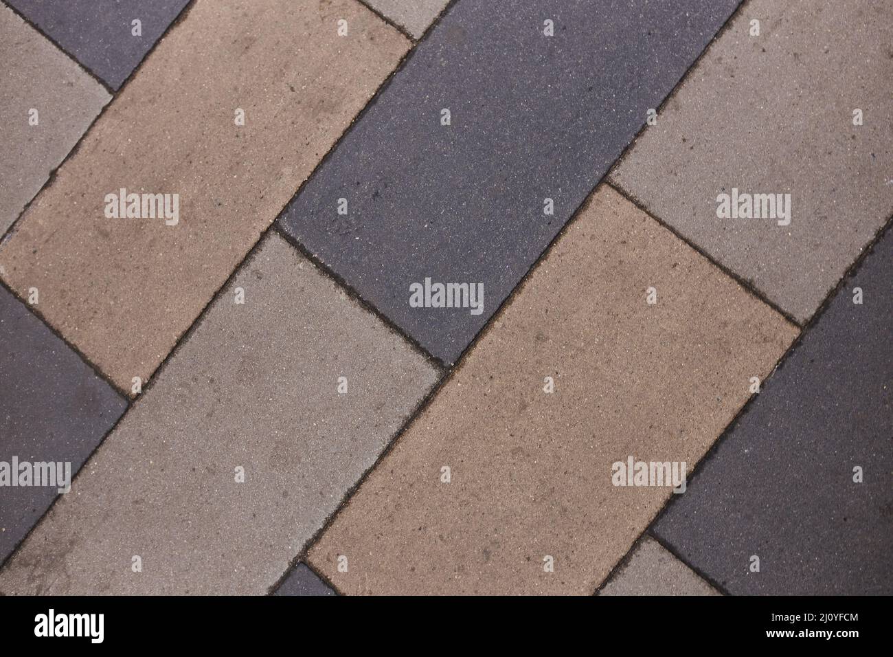 Top view of paving slabs. Pattern, background, old pavement in Moscow Russia Stock Photo