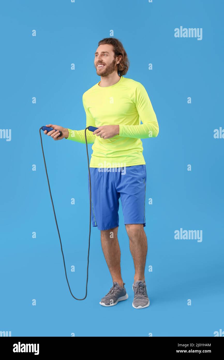 Man Using Jump Rope Model Athlete jumping rope personal training hi-res stock photography and ...