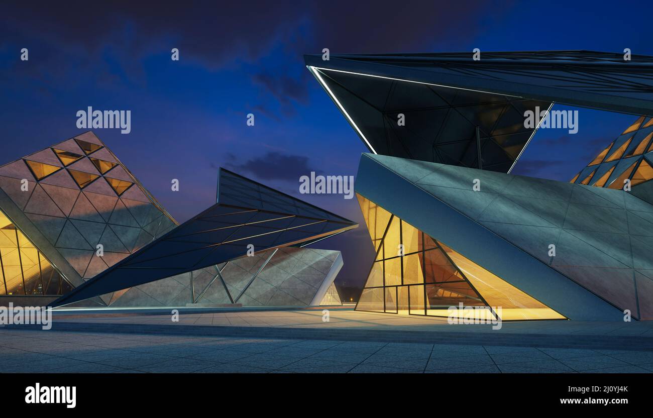 Contemporary triangle shape design modern Architecture building