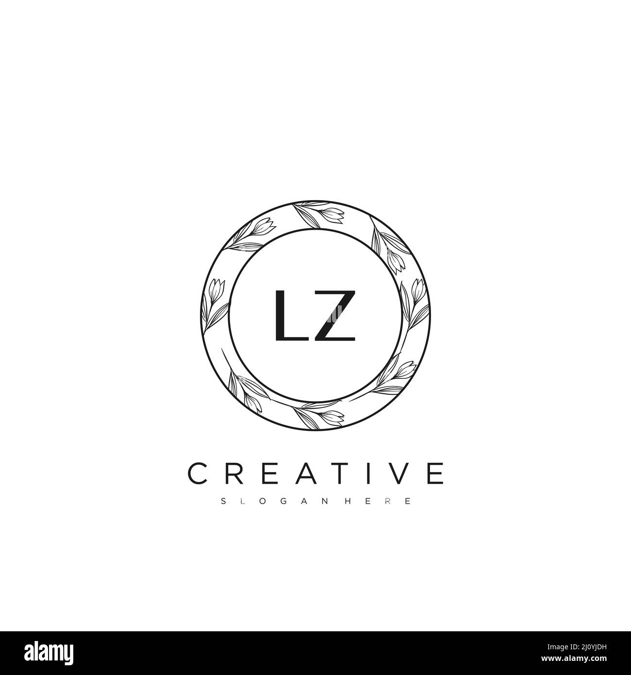 LZ Initial Letter Flower Logo Template Vector premium vector Stock Vector