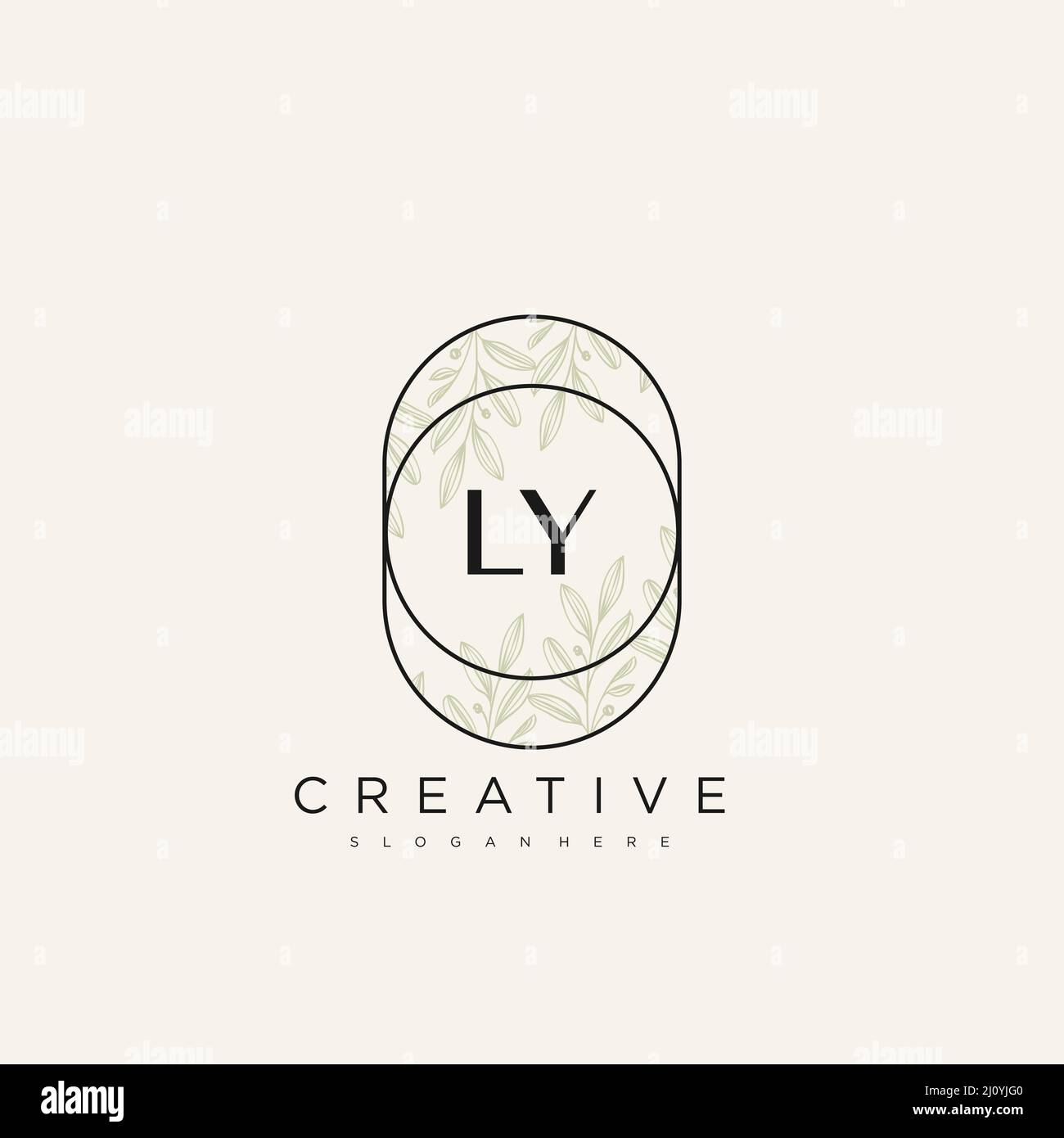 LY Initial Letter Flower Logo Template Vector premium vector Stock Vector