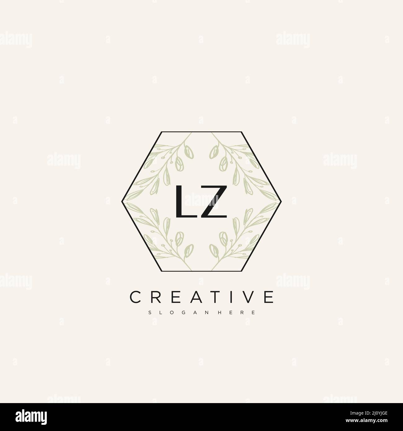 LZ Initial Letter Flower Logo Template Vector premium vector Stock Vector