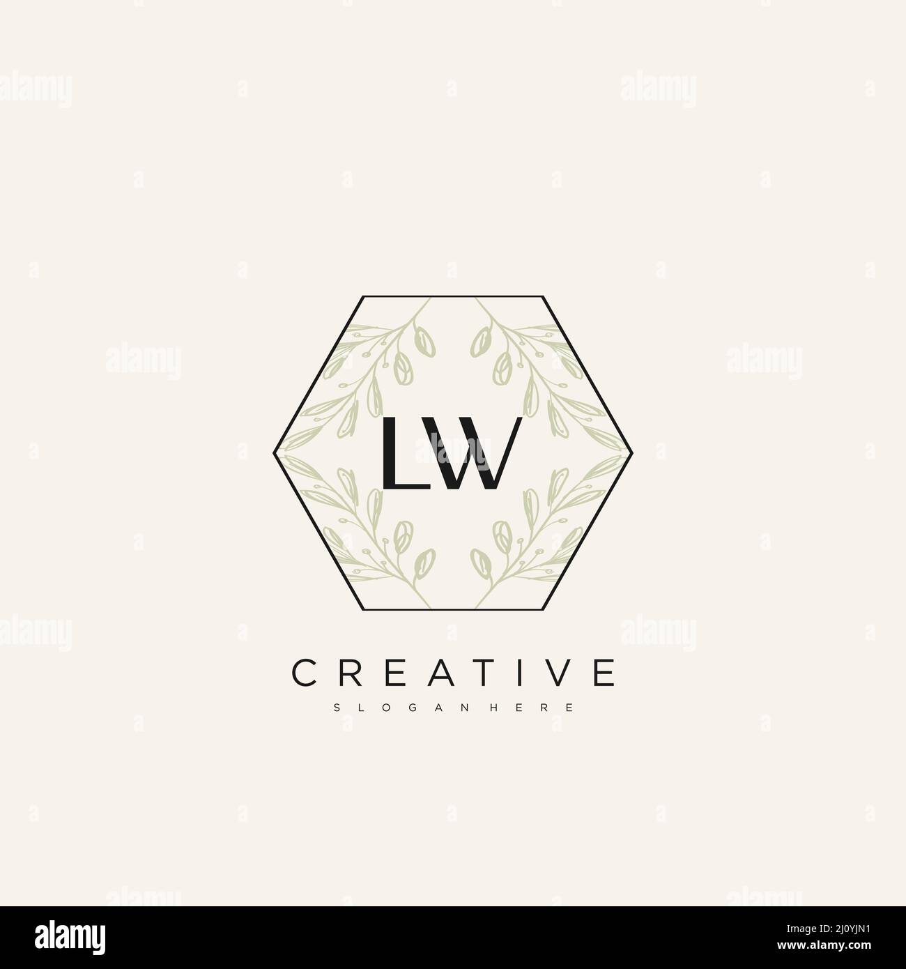 LW Initial Letter Flower Logo Template Vector premium vector Stock Vector