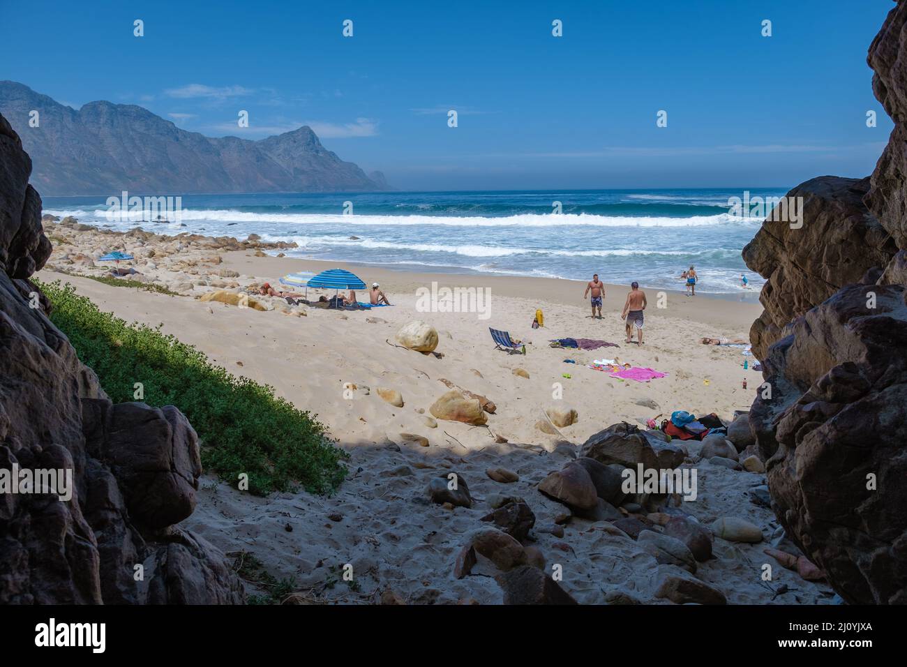 Kogelbay beach Western Cape South Africa, Kogelbay Rugged Coast Line with spectacular mountains Stock Photo