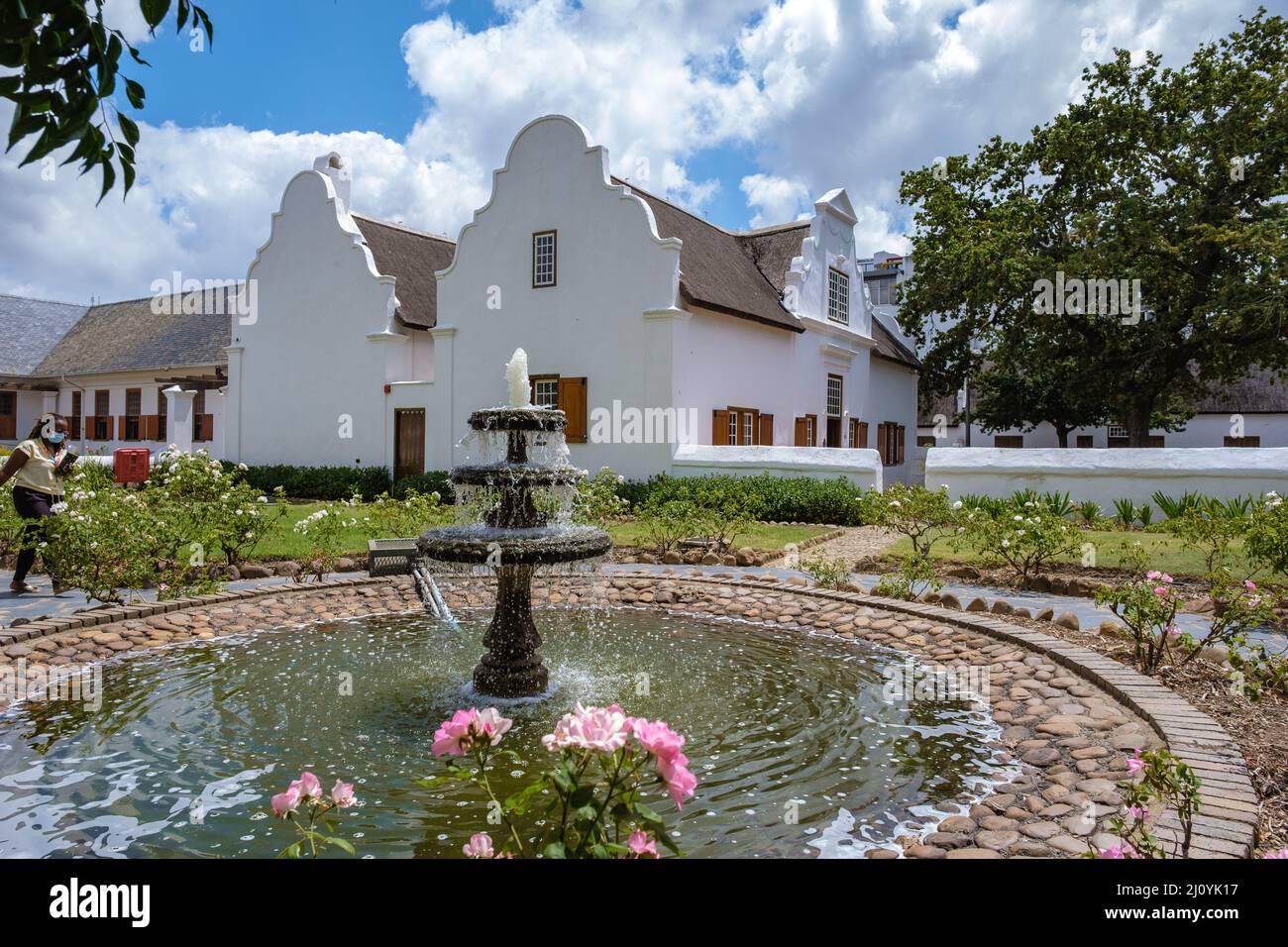 Historical old Dutch bouldings in Stellenbosch old town Western Cape South Africa Stock Photo
