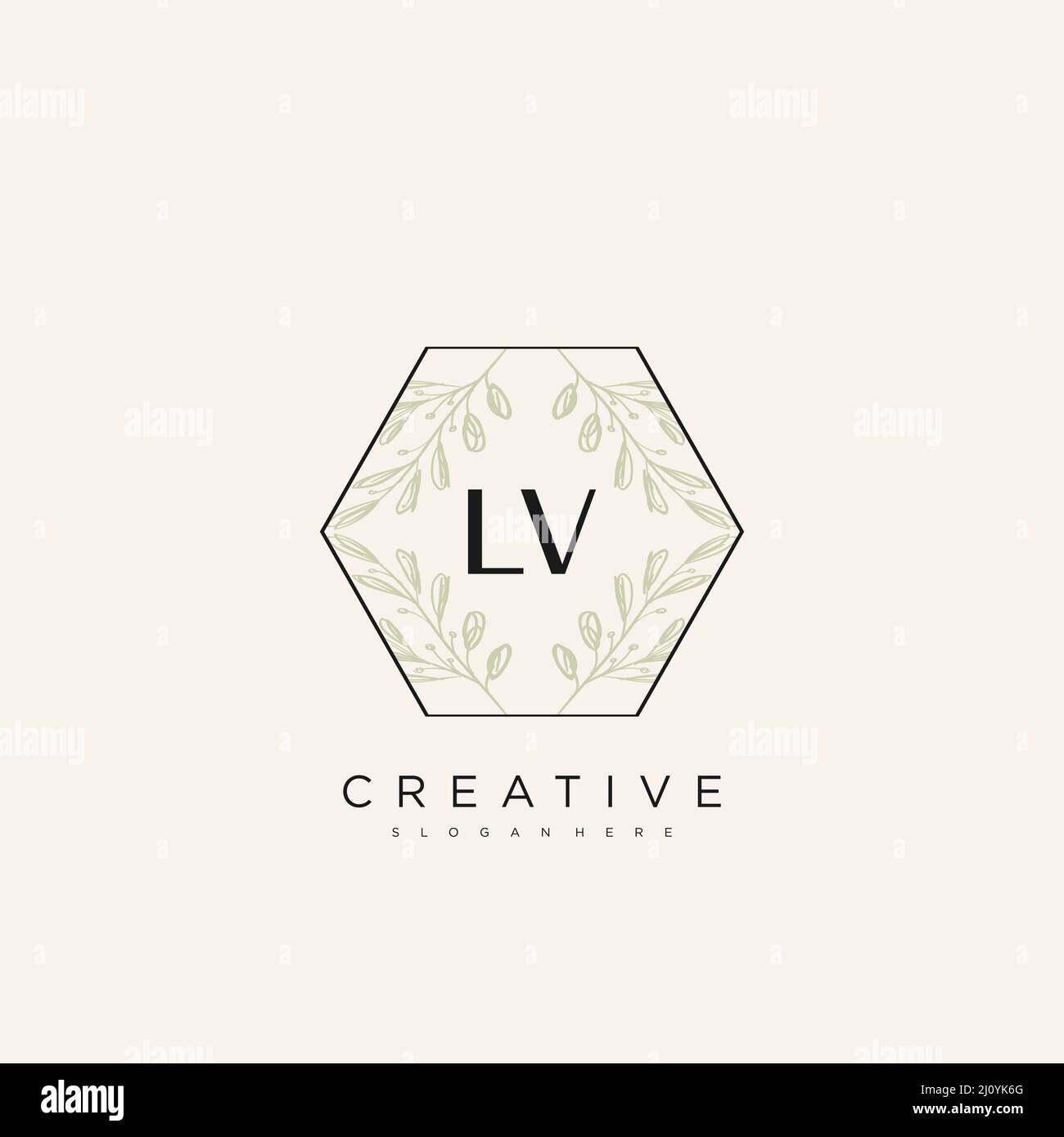 LV Initial Letter Flower Logo Template Vector premium vector Stock Vector
