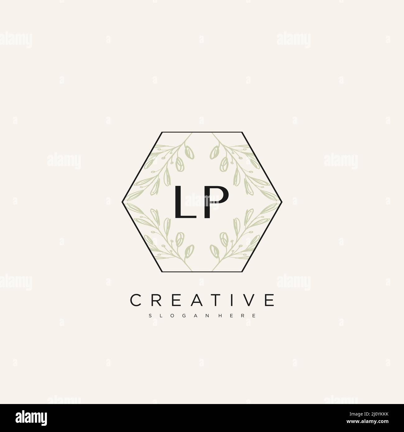 LP Initial Letter Flower Logo Template Vector premium vector Stock Vector