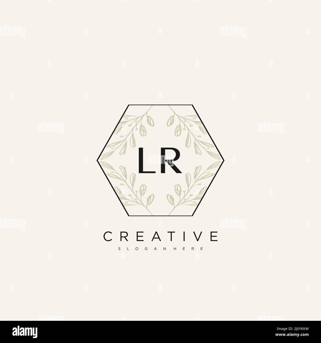 LR Initial Letter Flower Logo Template Vector premium vector Stock Vector