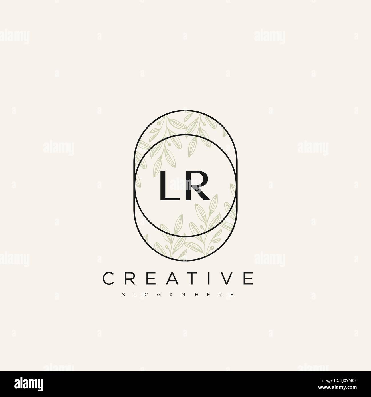 LR Initial Letter Flower Logo Template Vector premium vector Stock Vector