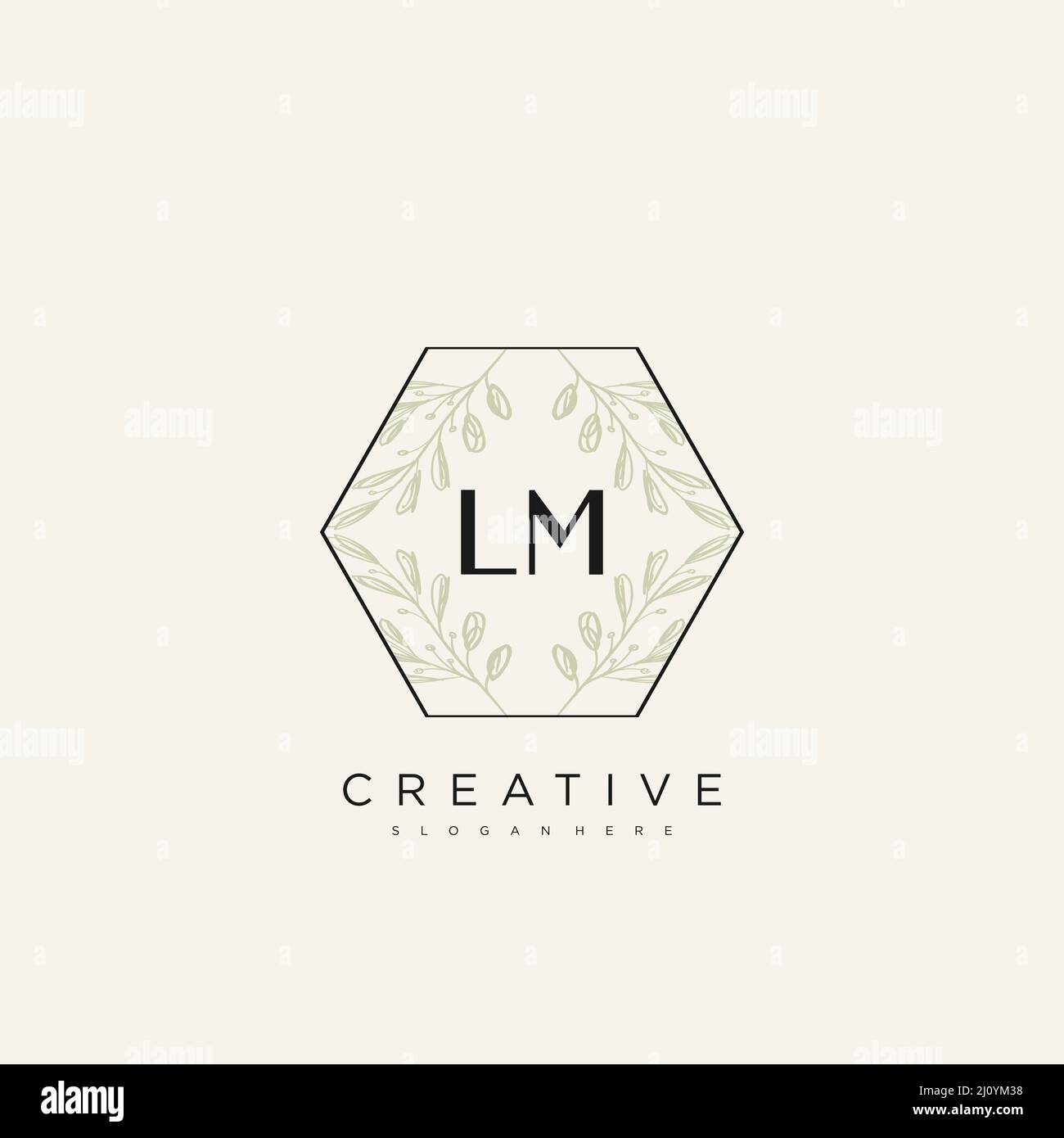 LM Initial Letter Flower Logo Template Vector premium vector Stock Vector