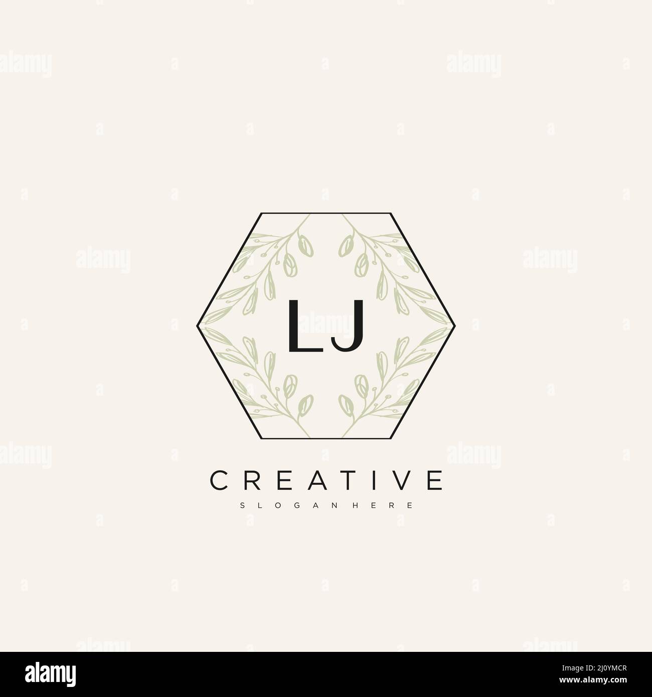 LJ Initial Letter Flower Logo Template Vector premium vector Stock Vector