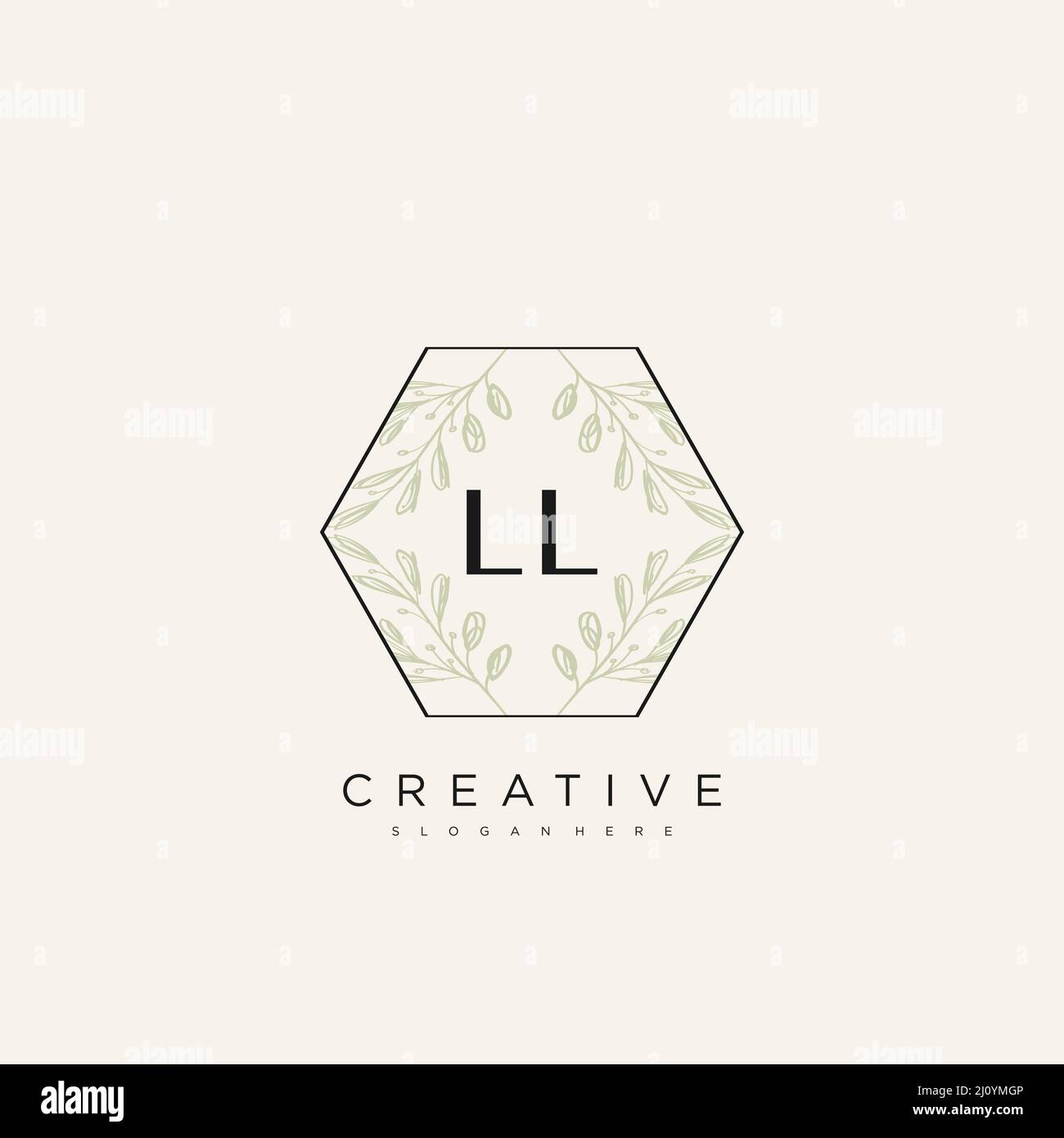 LL Initial Letter Flower Logo Template Vector premium vector Stock Vector