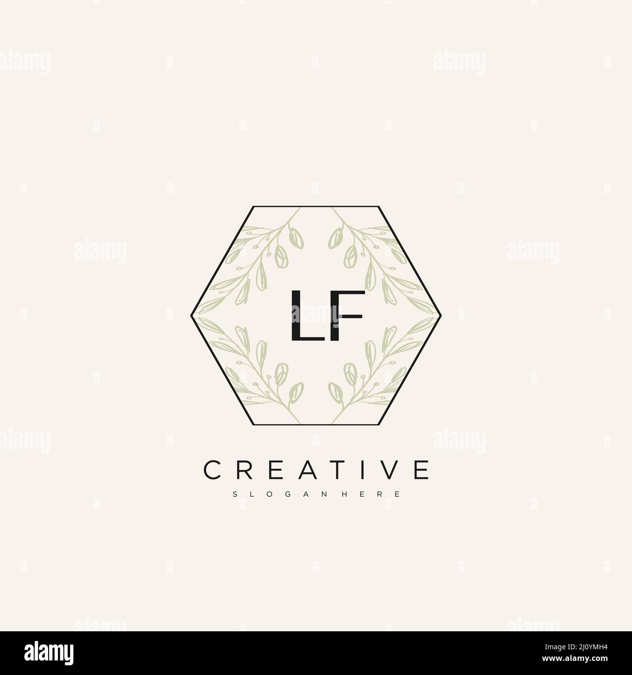 LF Initial Letter Flower Logo Template Vector premium vector Stock Vector