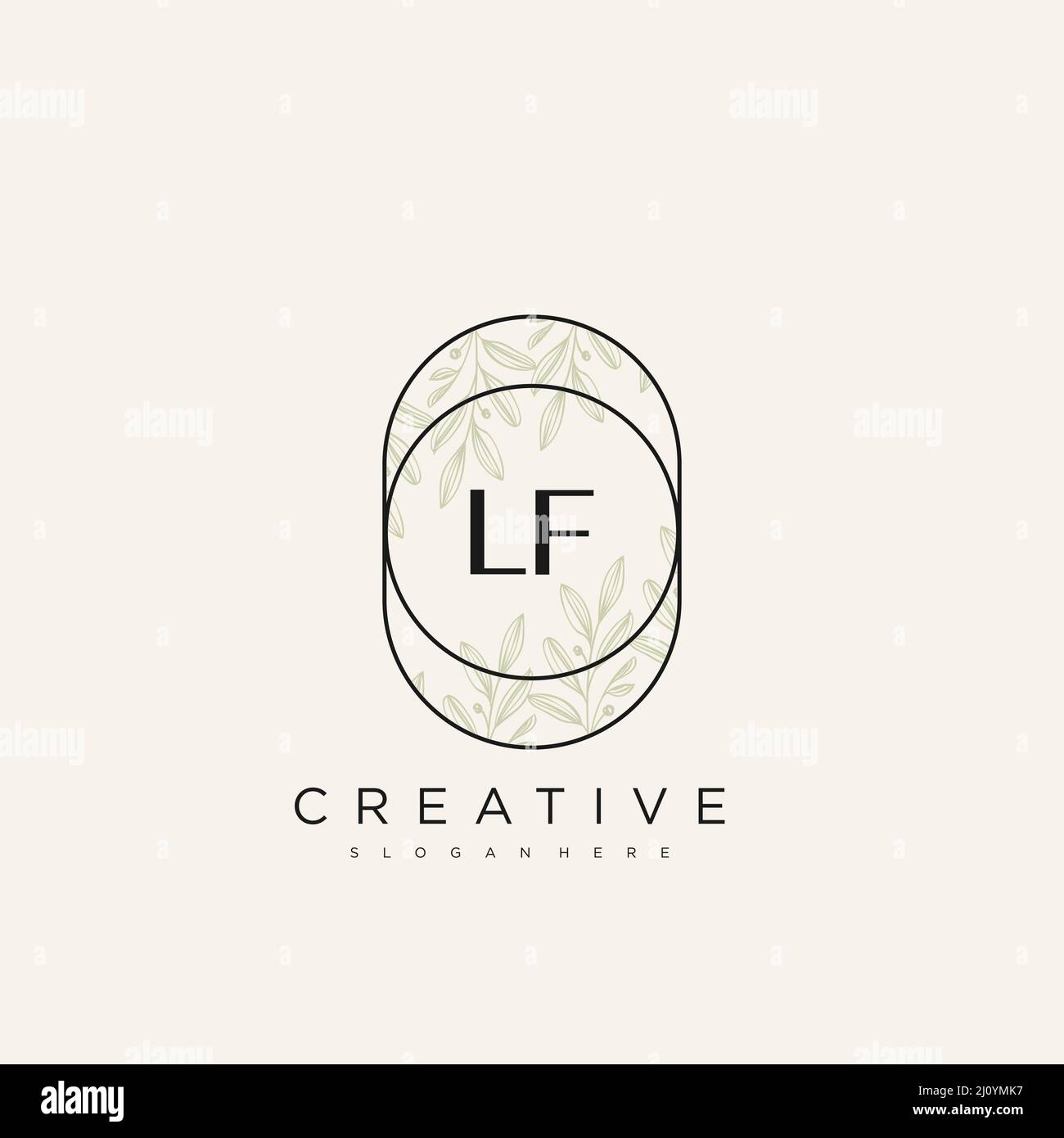 LF Initial Letter Flower Logo Template Vector premium vector Stock Vector