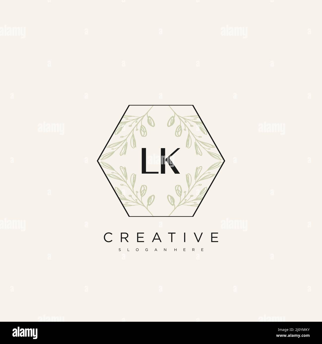 LK Initial Letter Flower Logo Template Vector premium vector Stock Vector