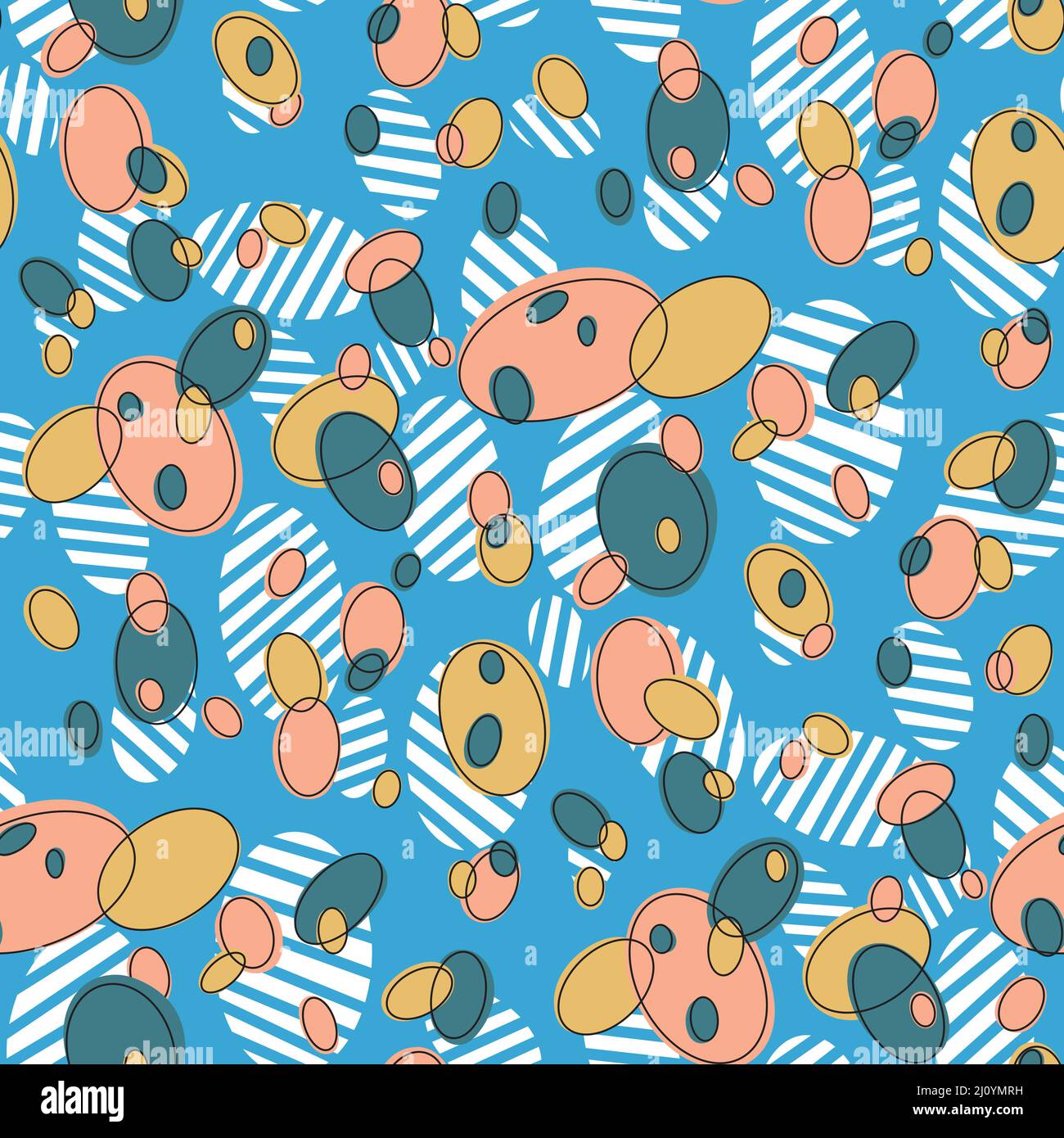 Retro Vector seamless pattern from the 50s and 60s. Seamless abstract ...
