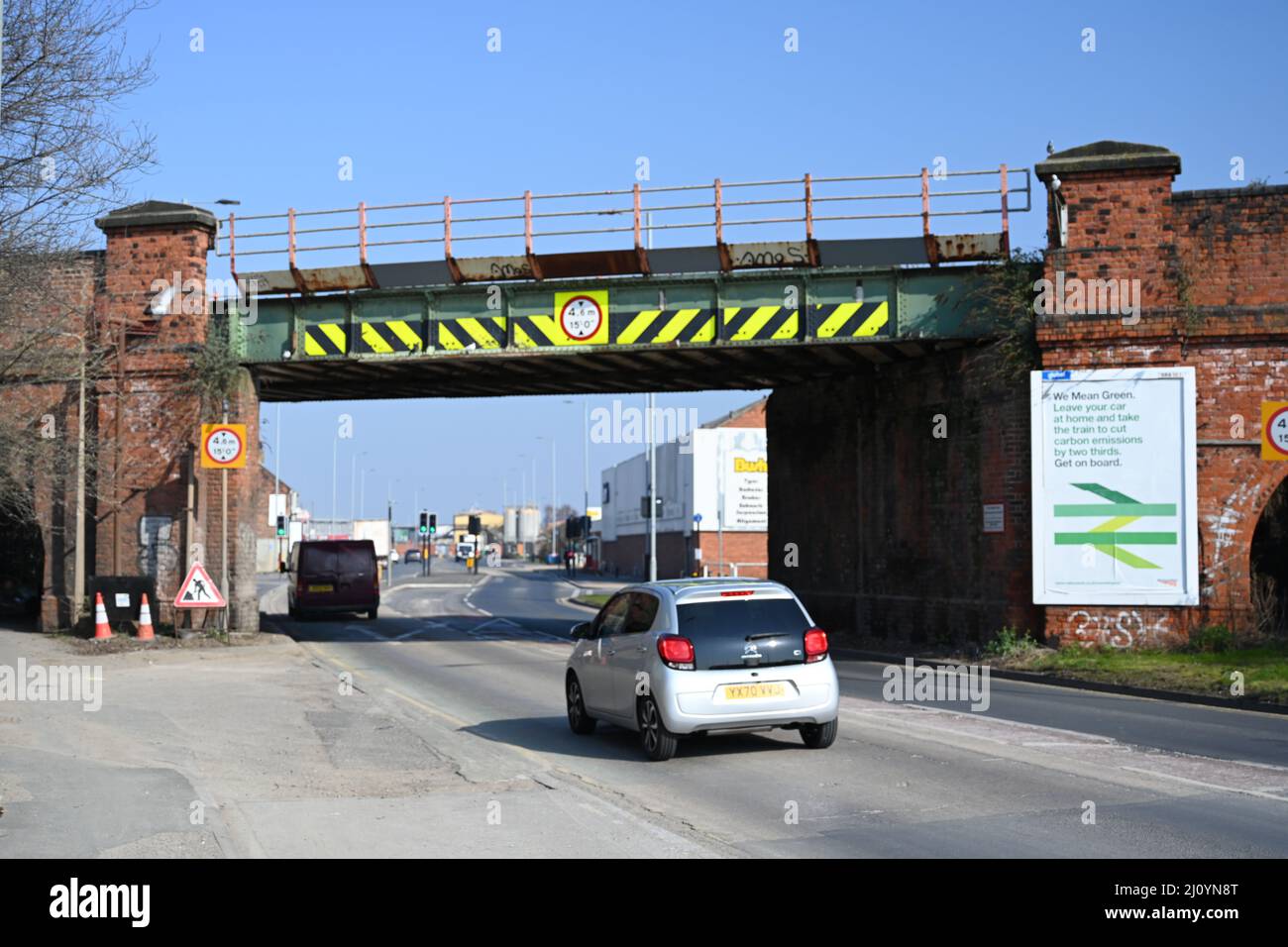 Stoneferry Road, railway bridge, Kingston upon Hull Stock Photo